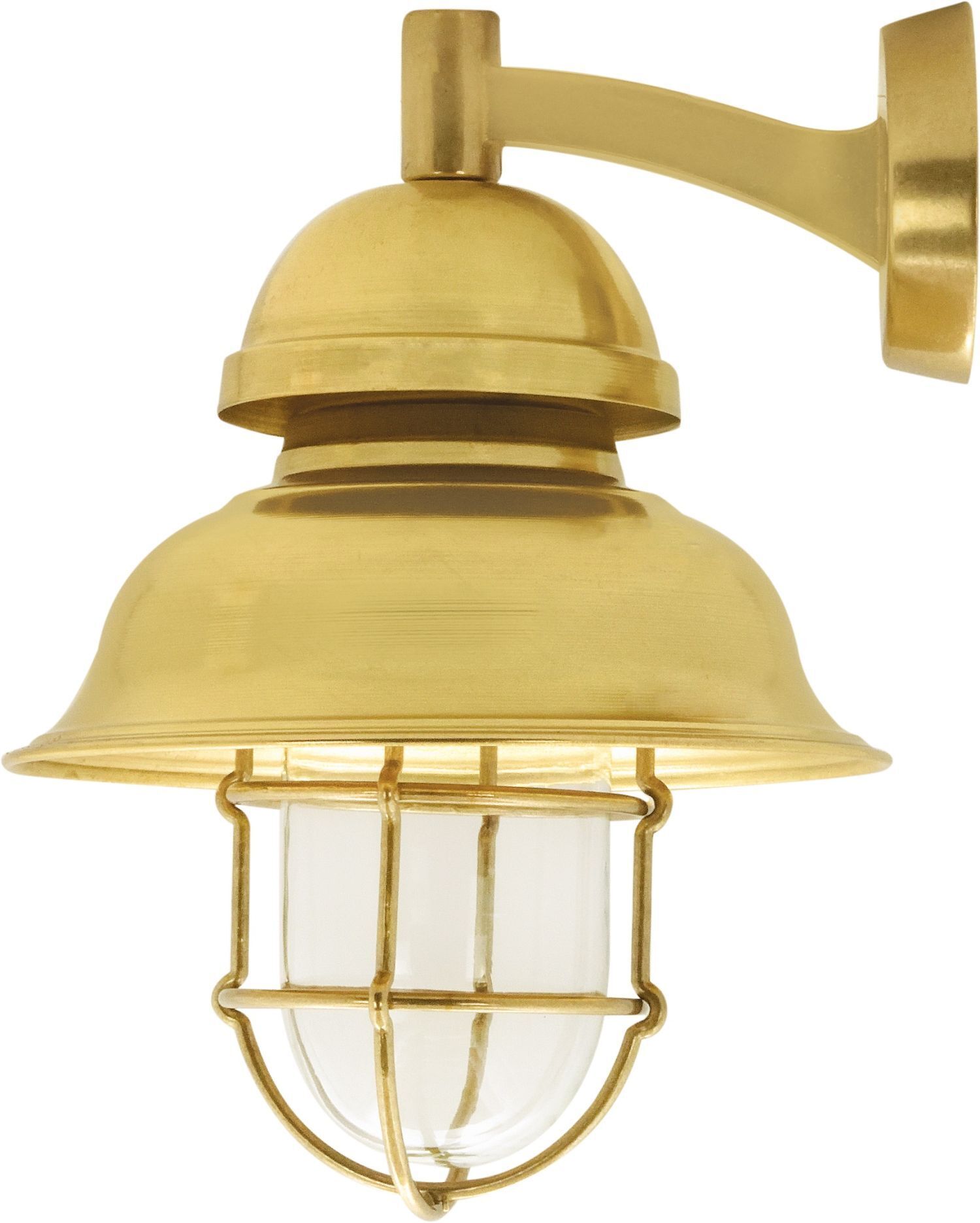 Außenleuchte Wand Messing Glas 35 cm hoch IP64 E27 gold, wandlampen, außenleuchte, industriell, messingfinish