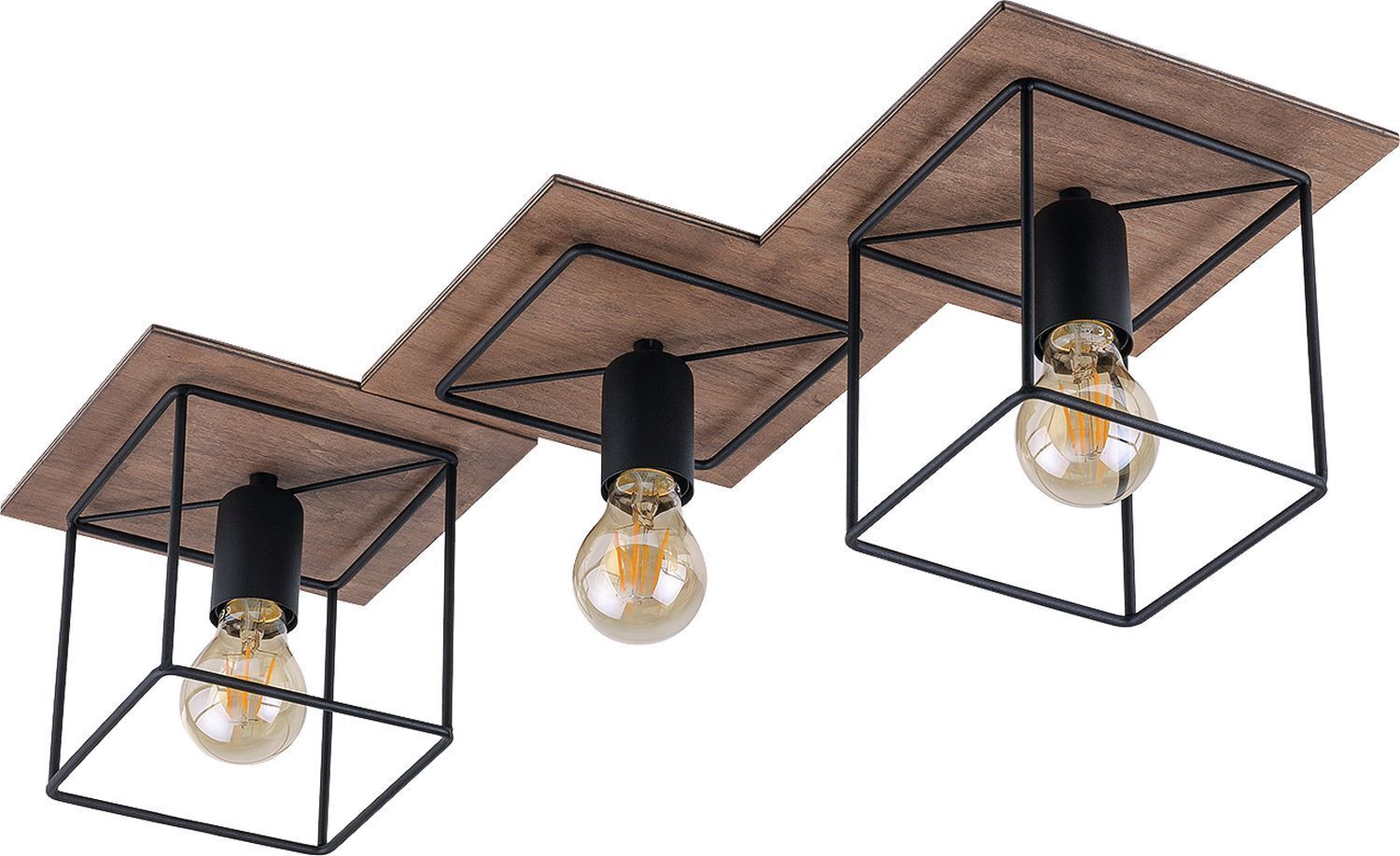 Plafonnier Marron Salon 3-flmg COBA Lampe