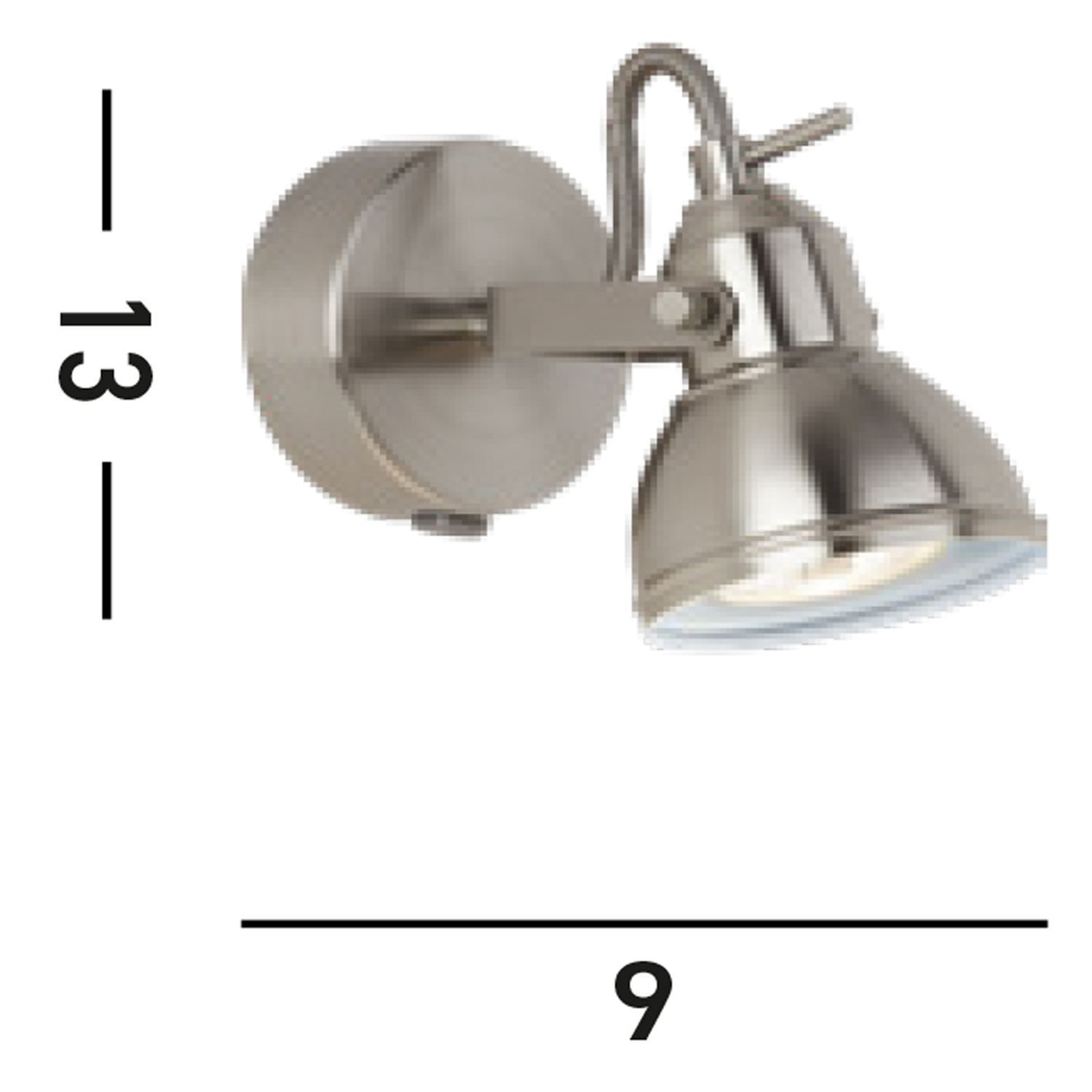 Wandspot Metall verstellbar GU10 bis 50 W in Silber