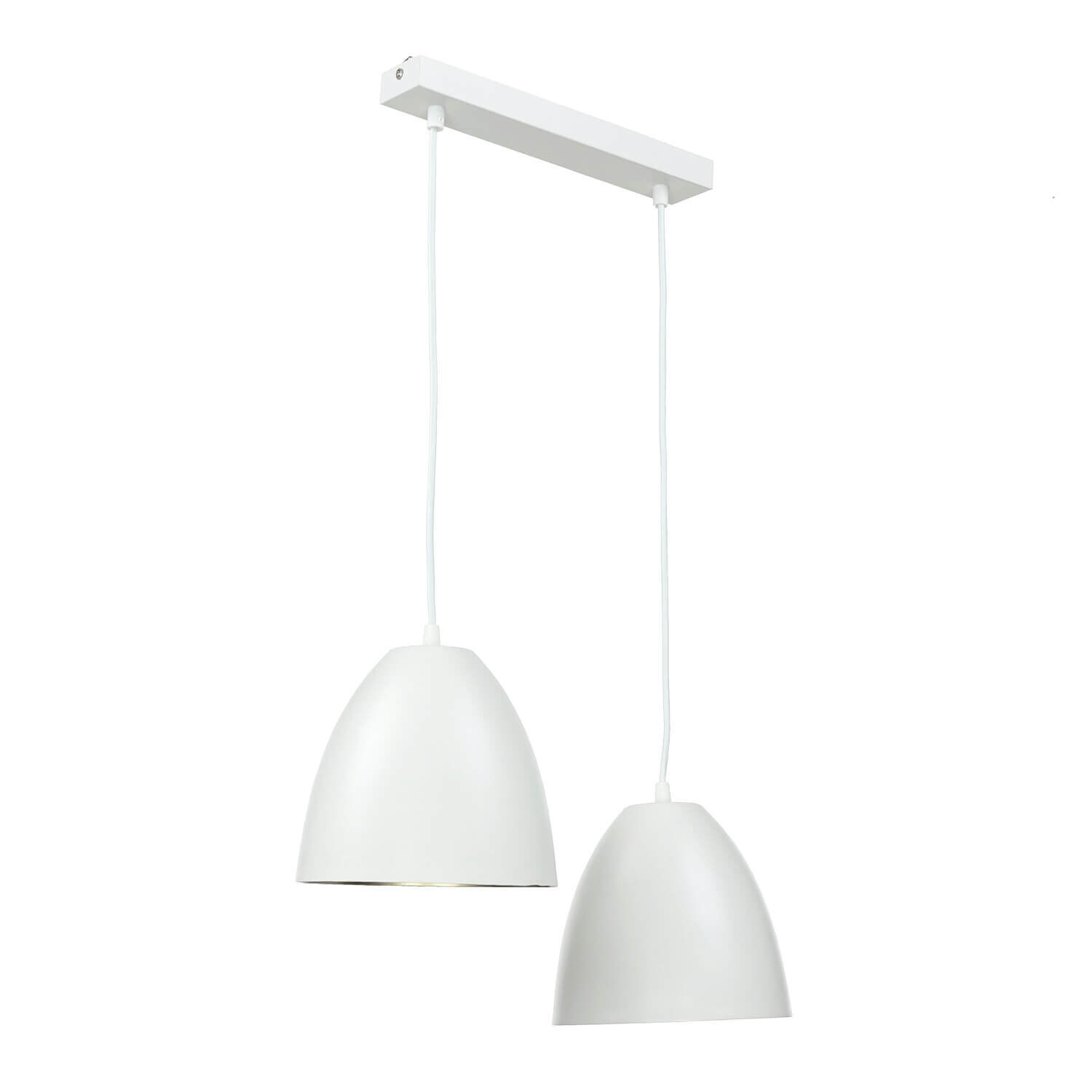 Suspension blanc or ajustable E27 2 flammes