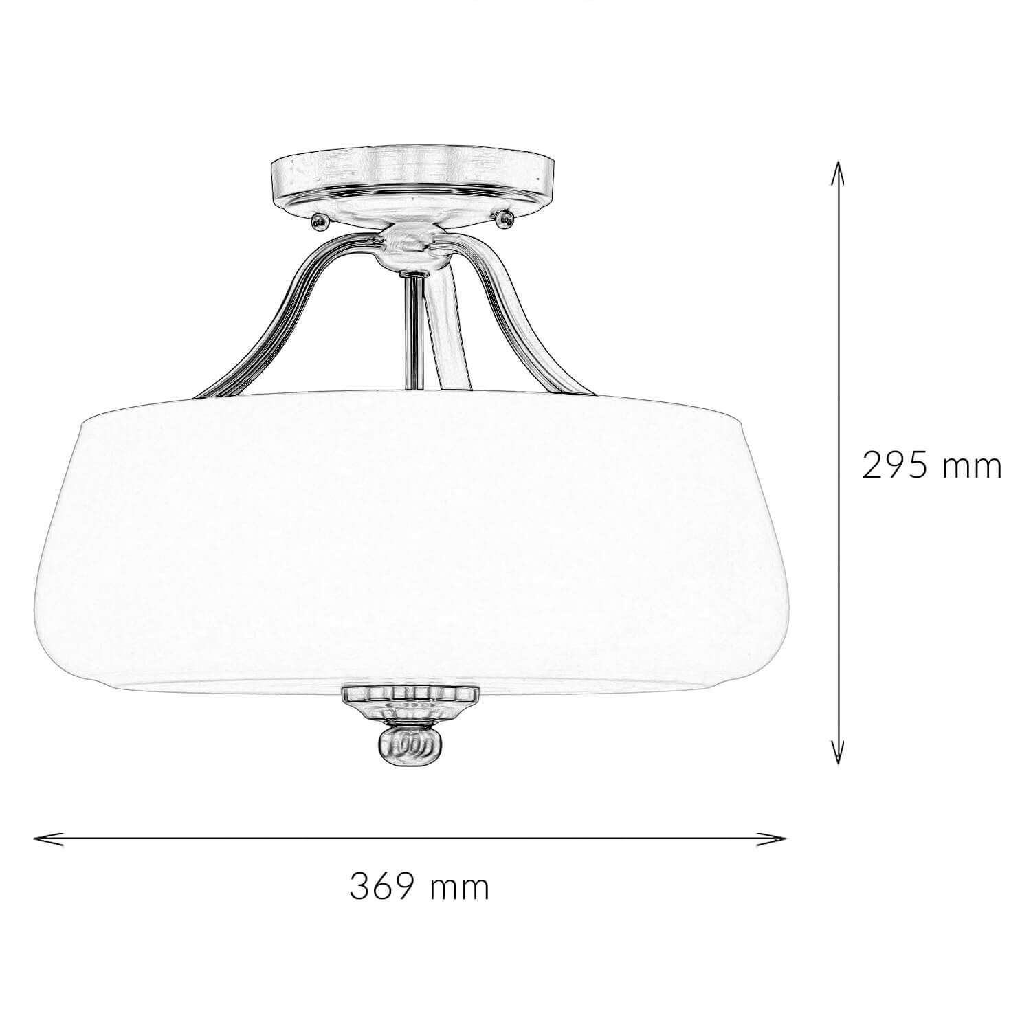 Deckenleuchte E27 Weiß Nickel Ø37cm Glas Metall