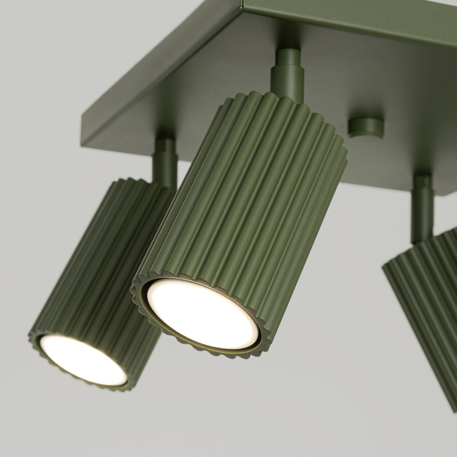 Deckenlampe Grün B: 25 cm klein schwenkbar 4x GU10 Aluminium