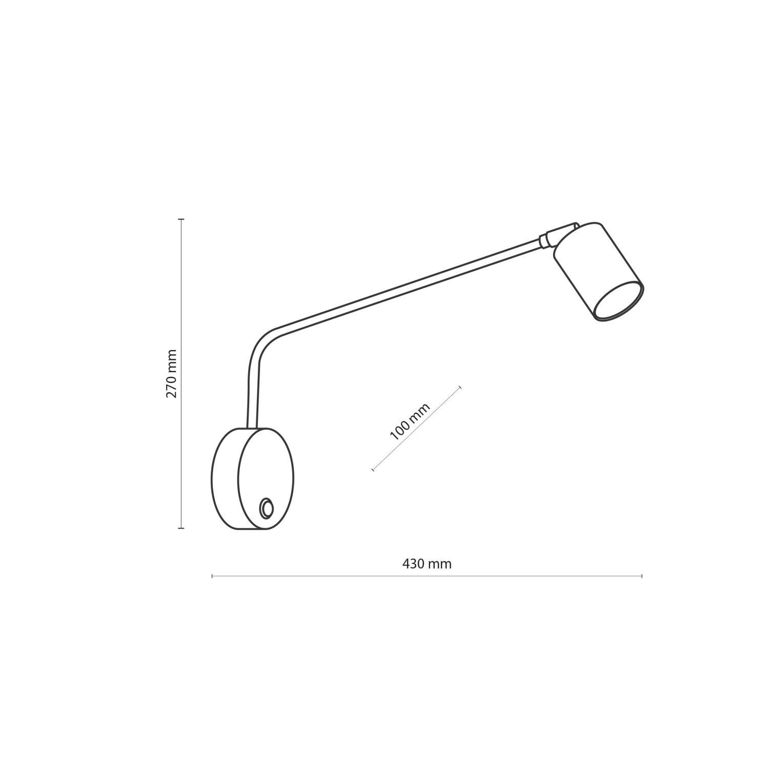 Applique blanche orientable métal GU10 avec interrupteur