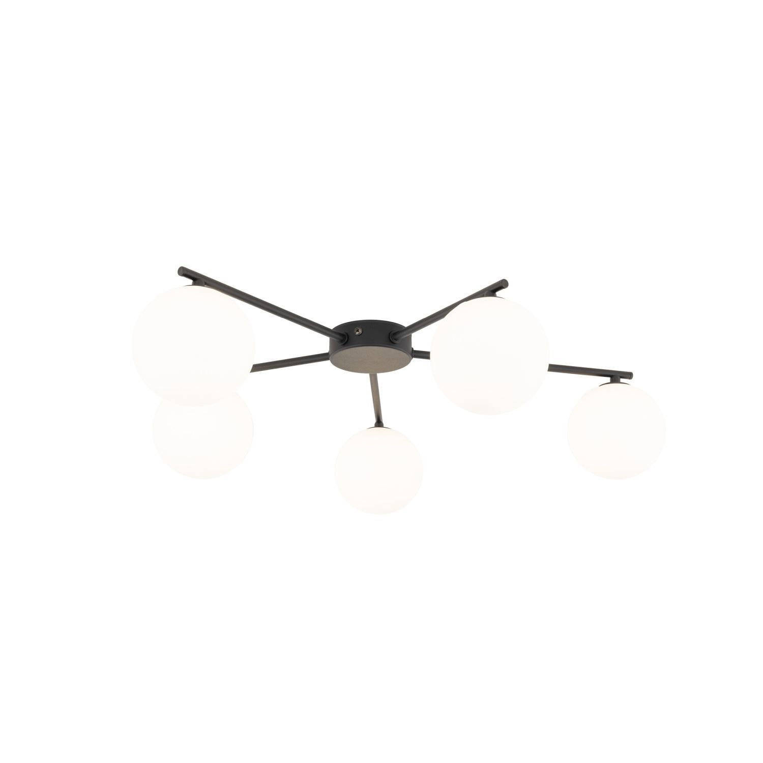 Deckenleuchte Schwarz Weiß L: 67 cm G9 5-flammig Glas Metall Leuchte, Gerät, Deckenventilator, Elektrisches Gerät