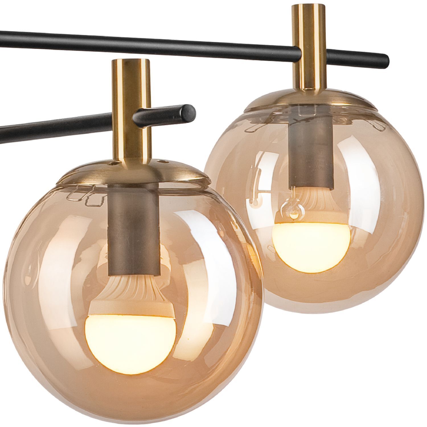 Deckenlampe Glas Metall in Gold Schwarz E14 Modern Leuchte, Lampe