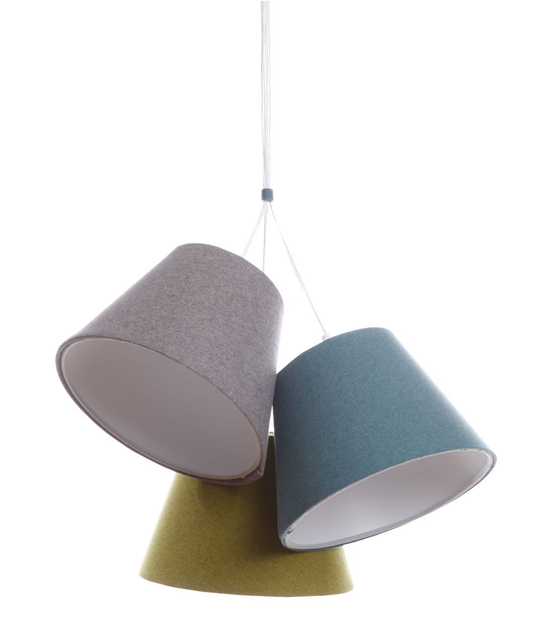 Lampe à suspendre 3 abat-jour Gris Bleu Vert Rétro Enfants