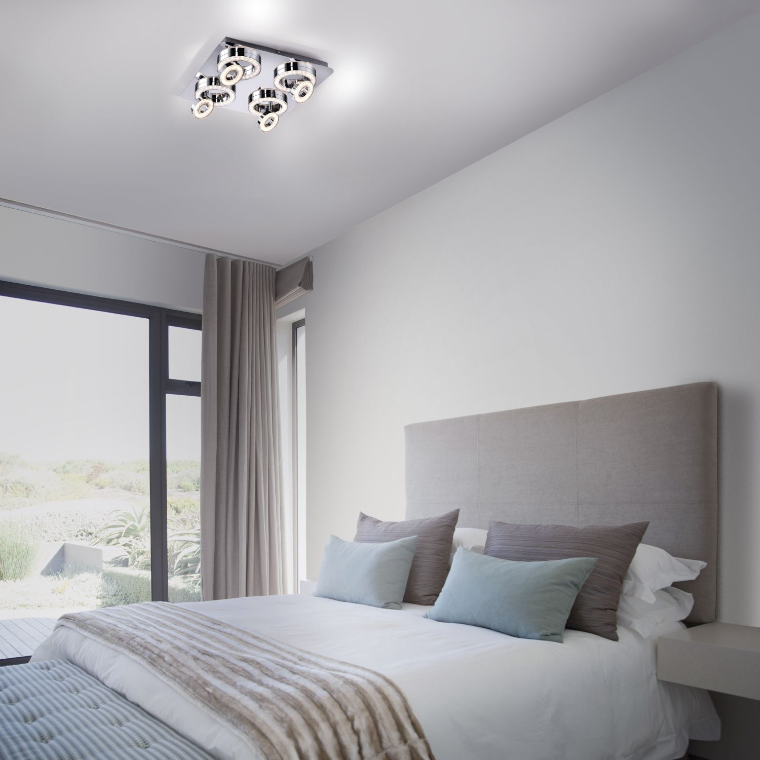 Kissen, Dekoration für Zuhause, Deckenleuchte, Bett, Innenarchitektur