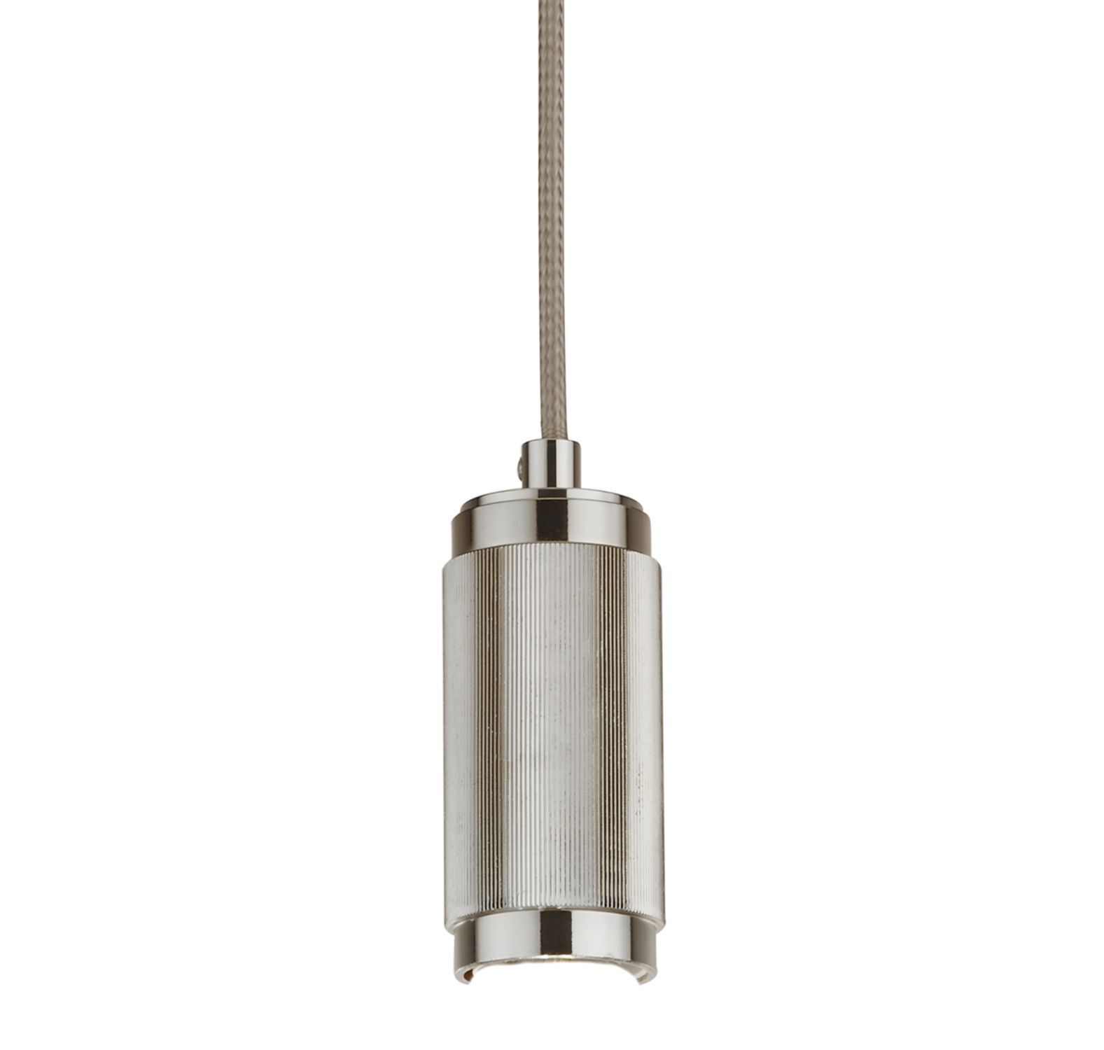 Lampe à suspendre aluminium argent E27 Ø10 cm Vintage