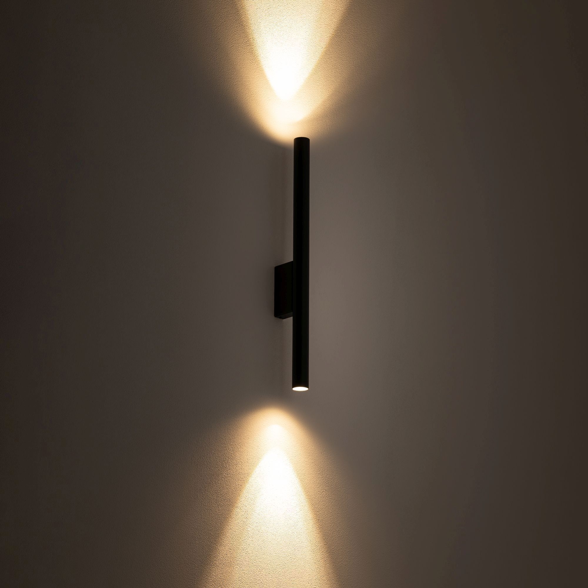 wandlampe, metallisch, schwarz, up-light, zweifach-licht