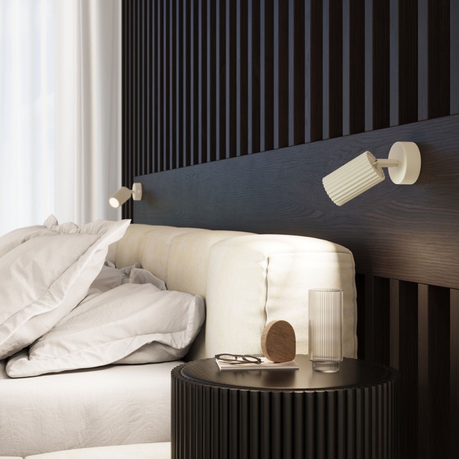 Spot mural GU10 L : 8 cm petit en aluminium crème Drinnen, Innenarchitektur, Kissen, Dekoration für Zuhause, Holzpaneele