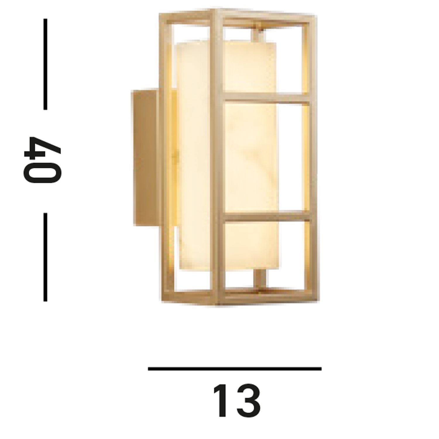 Wandleuchte, Wandlampe, Goldton, Rahmen, Lampenschirm