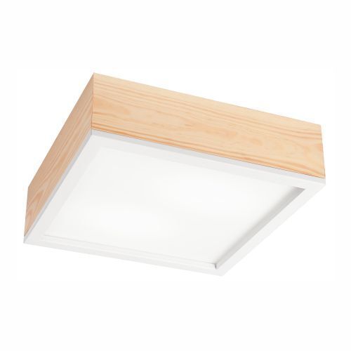 Lampe de plafonnier en bois à faible éblouissement Abat-jour en verre E27 L:31 cm carré