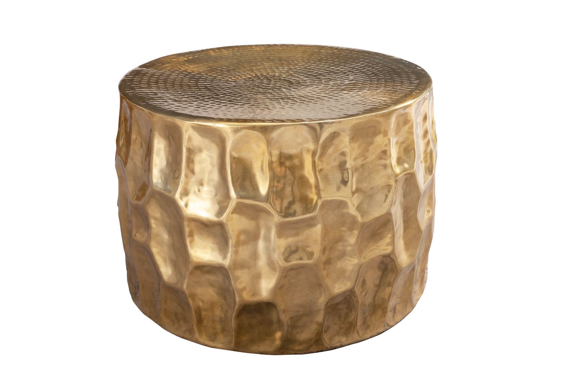 Table basse en aluminium doré 53 x 53 cm artisanale