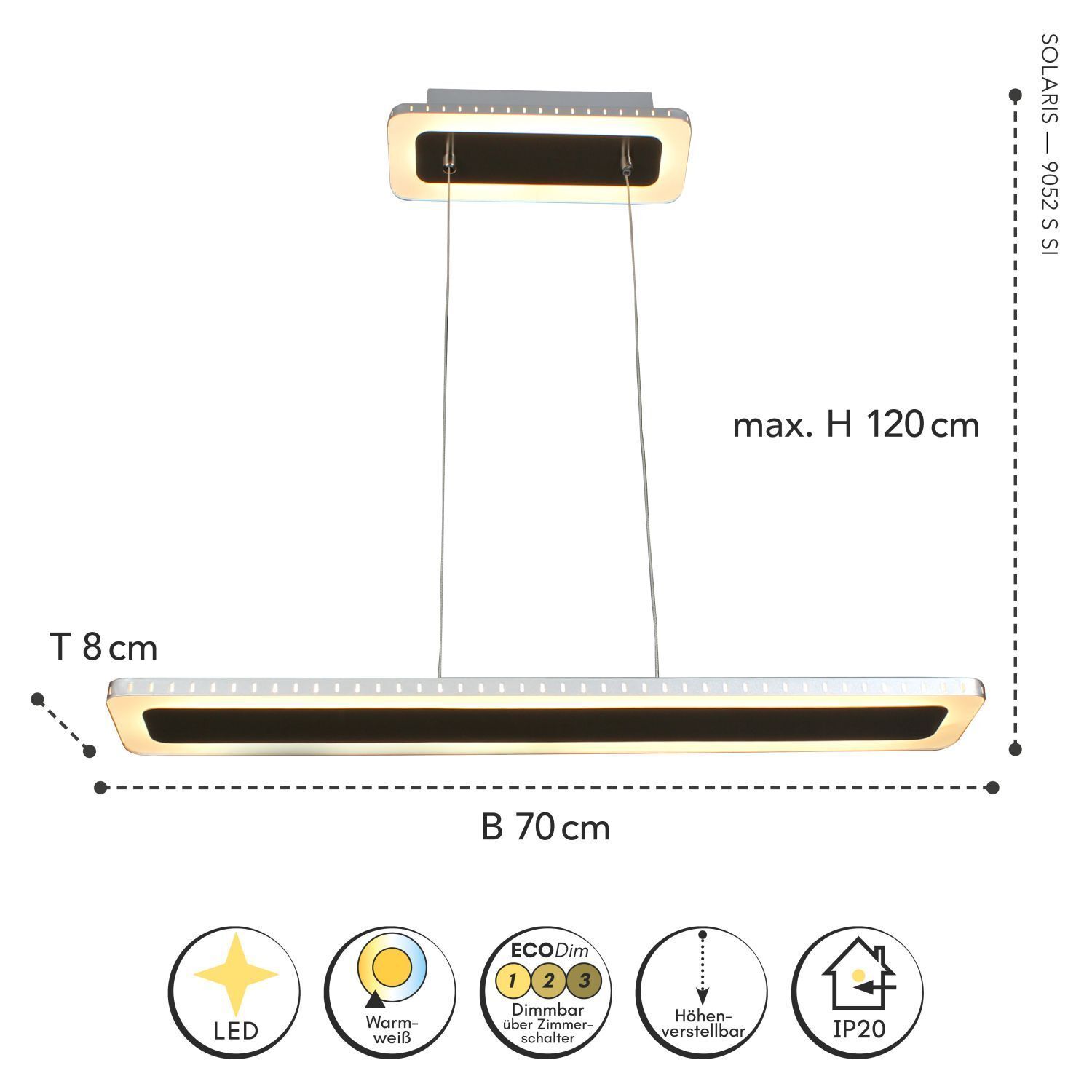Lampe LED suspendue aluminium acier inoxydable noir 3000 K