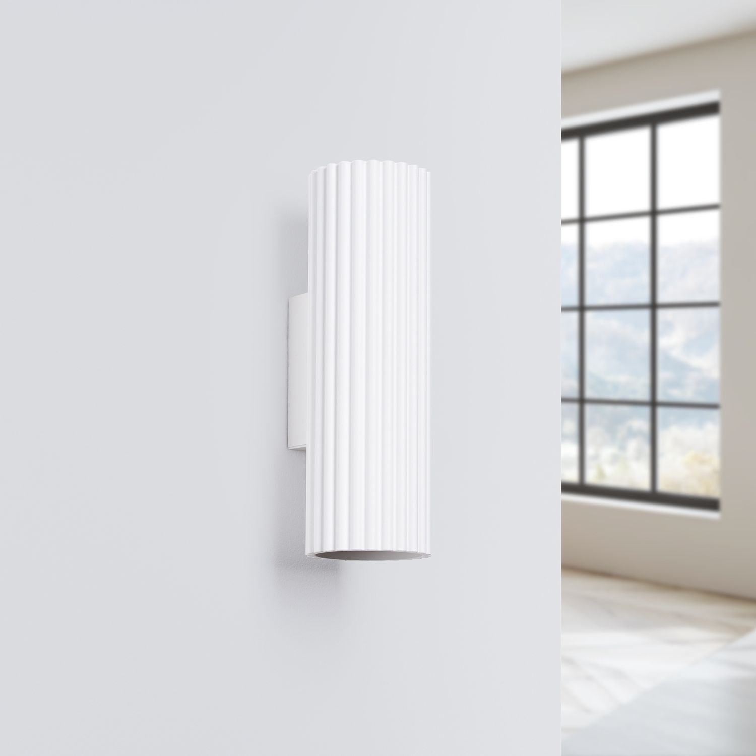 Wandlampe innen klein H: 20 cm Weiß 2x GU10 Up Down Alu