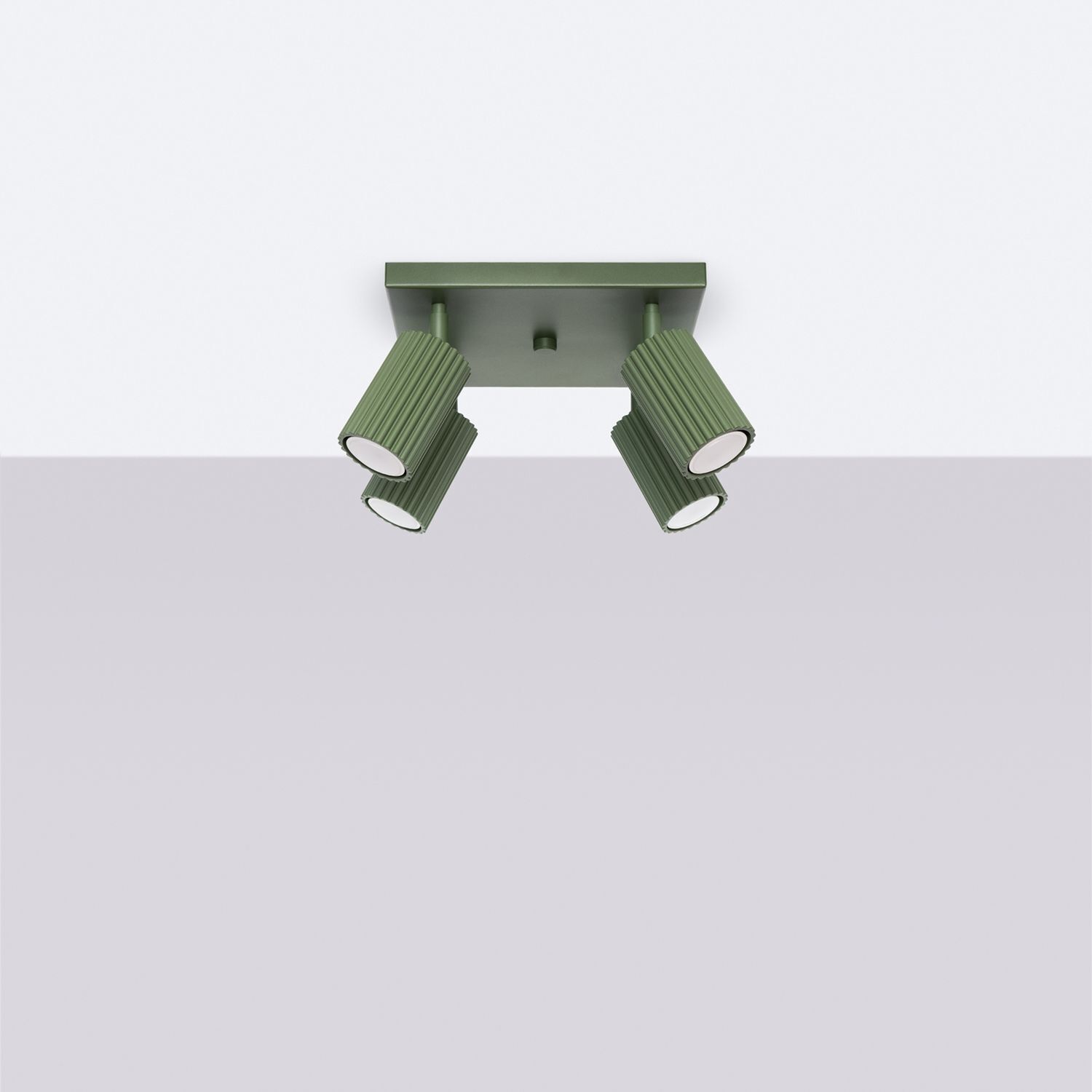 Deckenlampe Grün B: 25 cm klein schwenkbar 4x GU10 Aluminium
