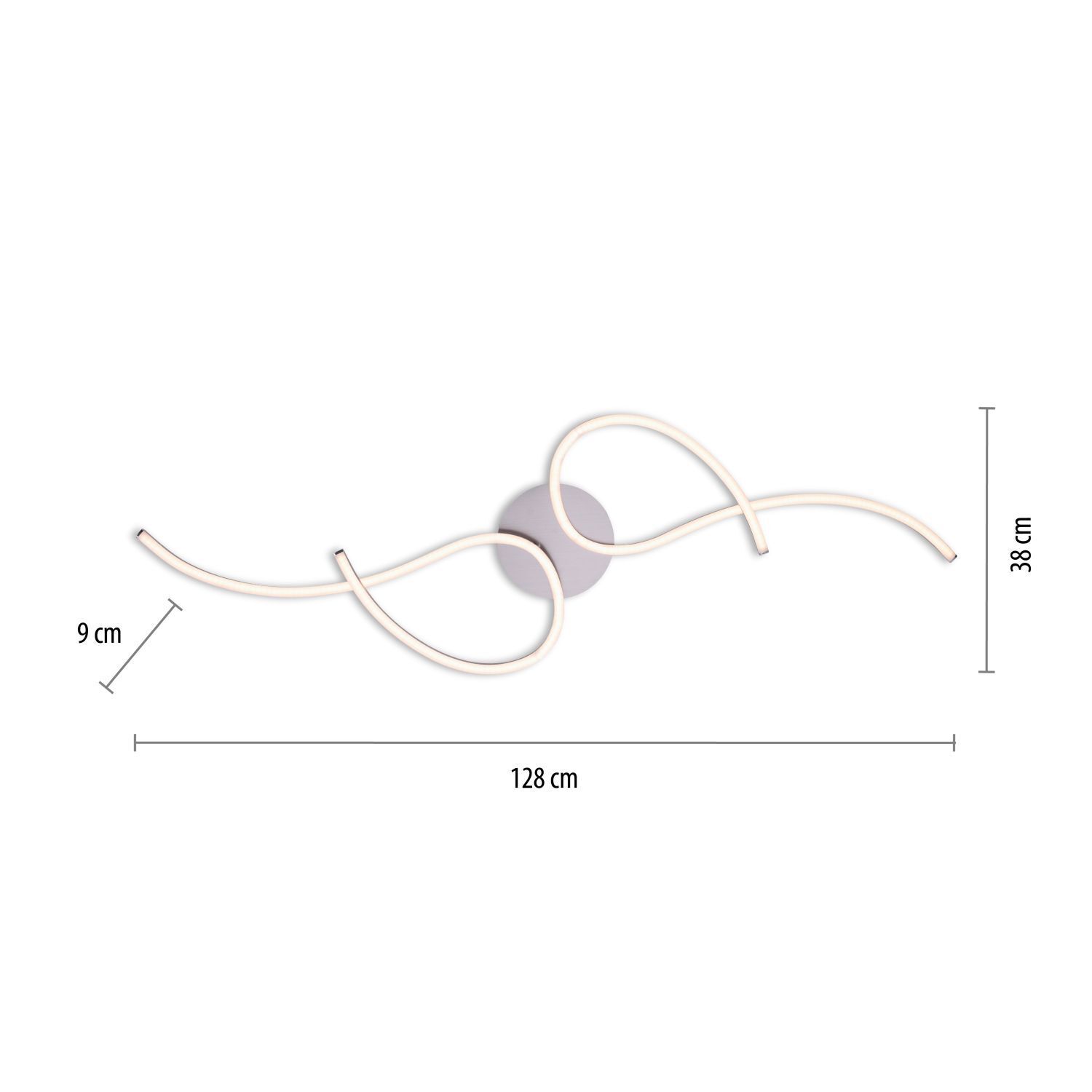 Plafonnier LED flexible acier métal blanc chaud 14 W Knoten, Diagramm, Handlung