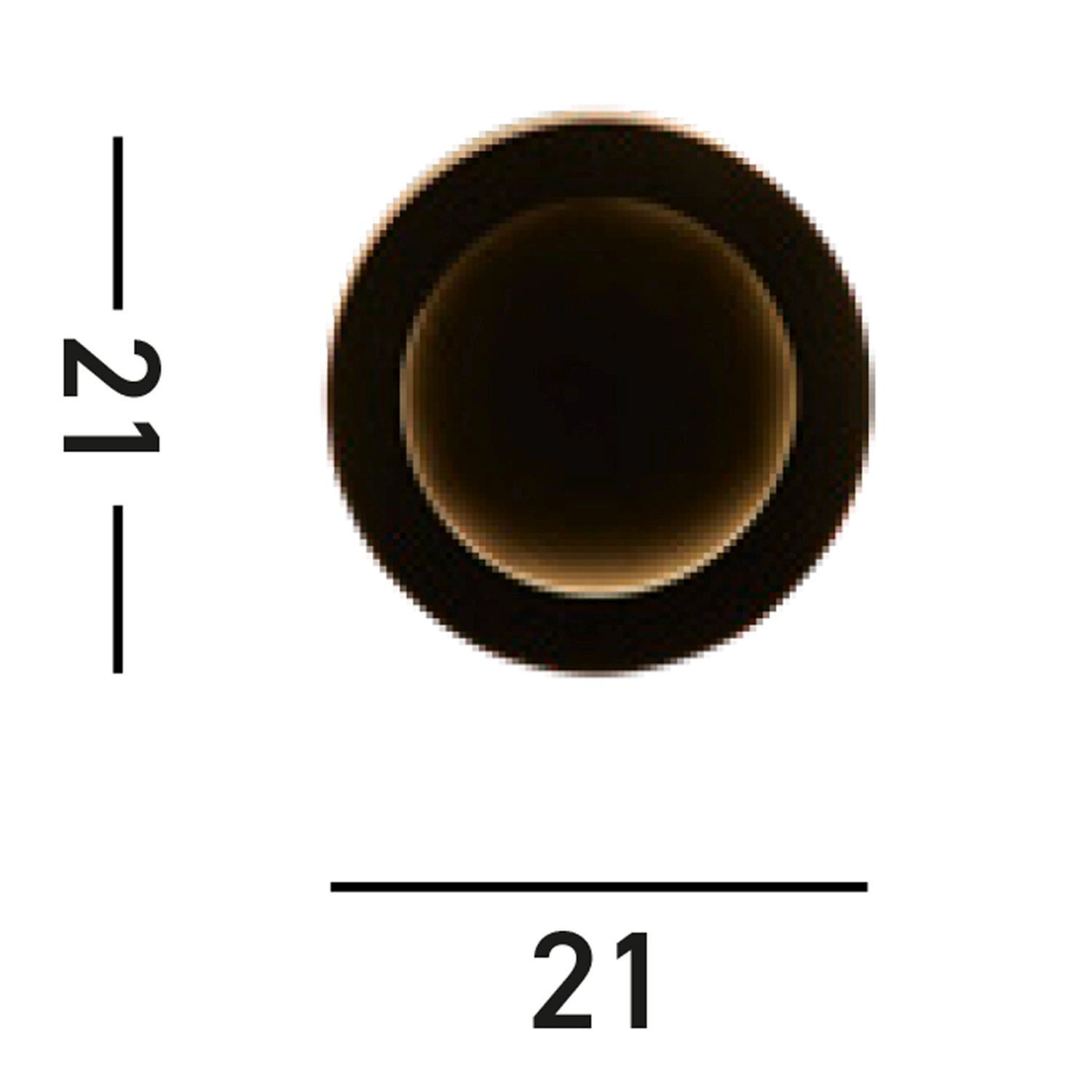 button, round, black, golden rim, measurement-21