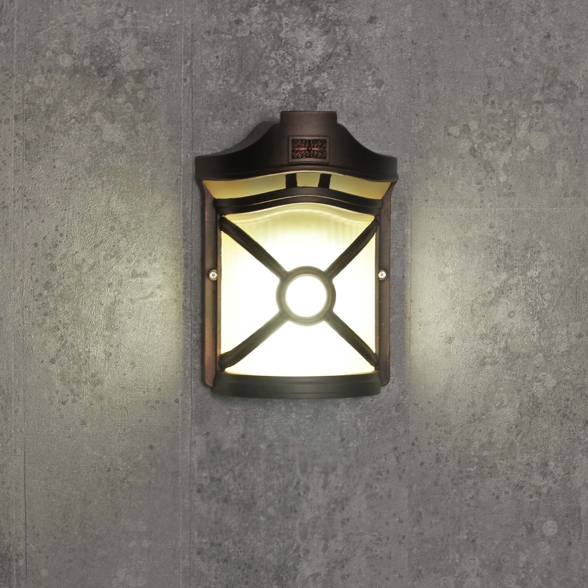 Applique murale extérieure rustique marron antique verre cannelé Leuchte, Deckenleuchte, Postfach