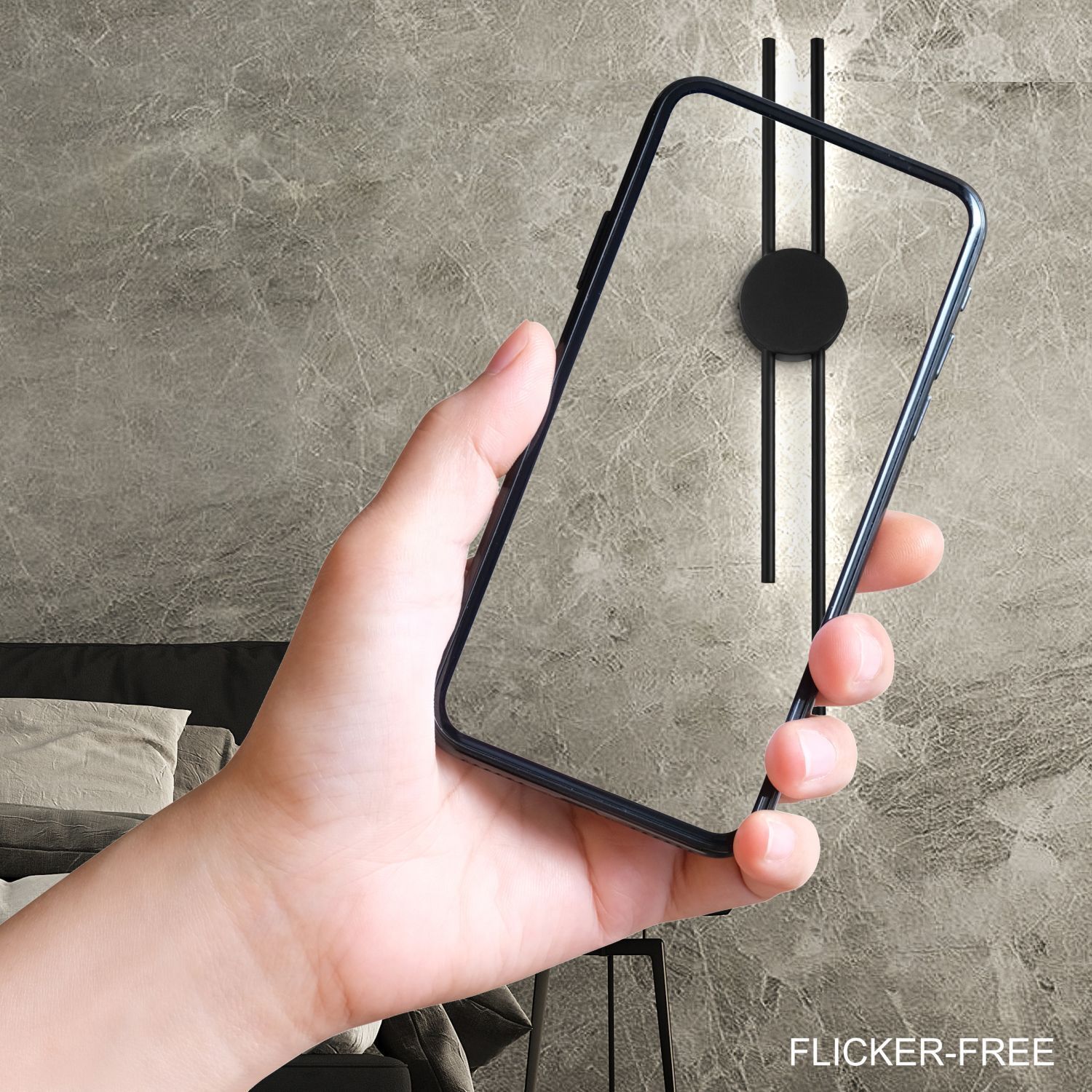 LED Wandleuchte indirekt Schwarz H:80 cm 15 W 4000 K Elektronik, Handy, Telefon, iPhone