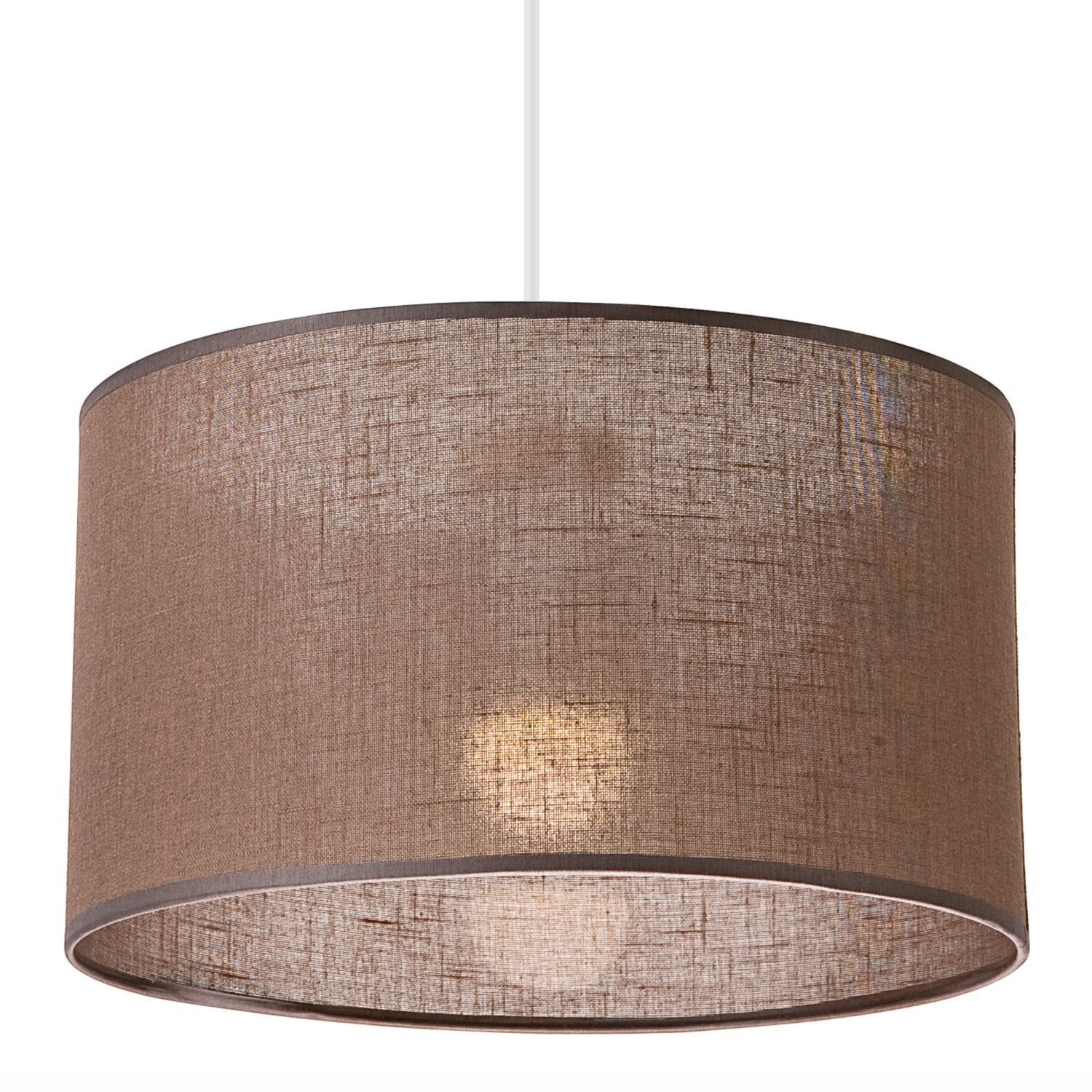 Hängelampe Stoff Ø 35 cm verstellbar wohnlich Modern E27 Braun