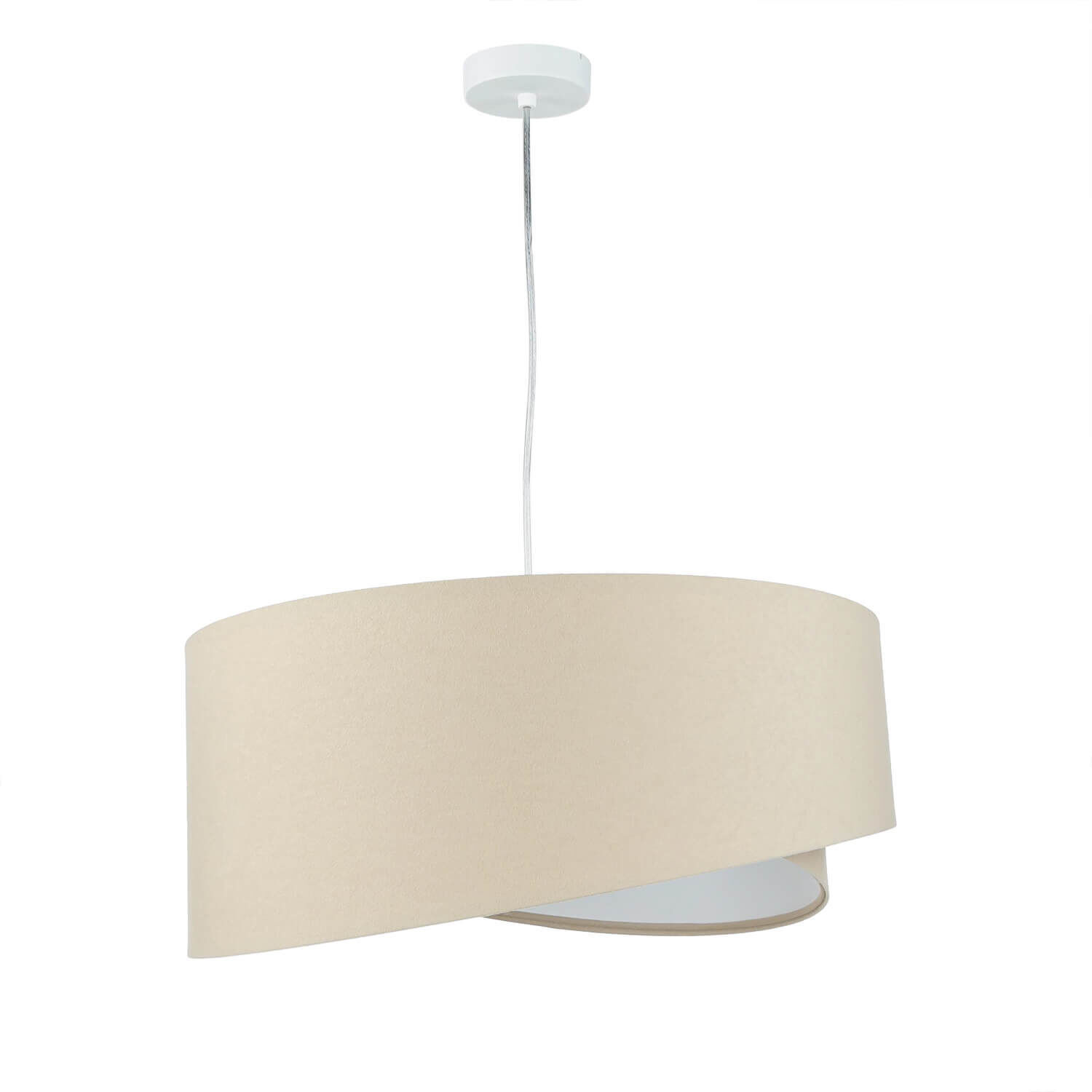 Hängeleuchte rund Groß Beige Weiß Ø50cm Esstisch Lampe