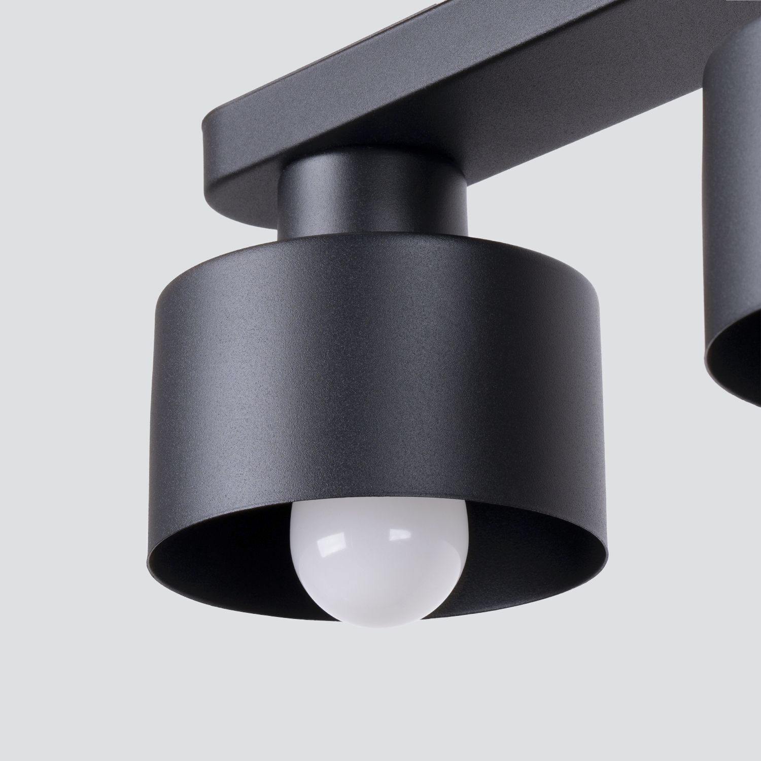 Deckenlampe Schwarz 34 cm lang Metall 2-flammig E27
