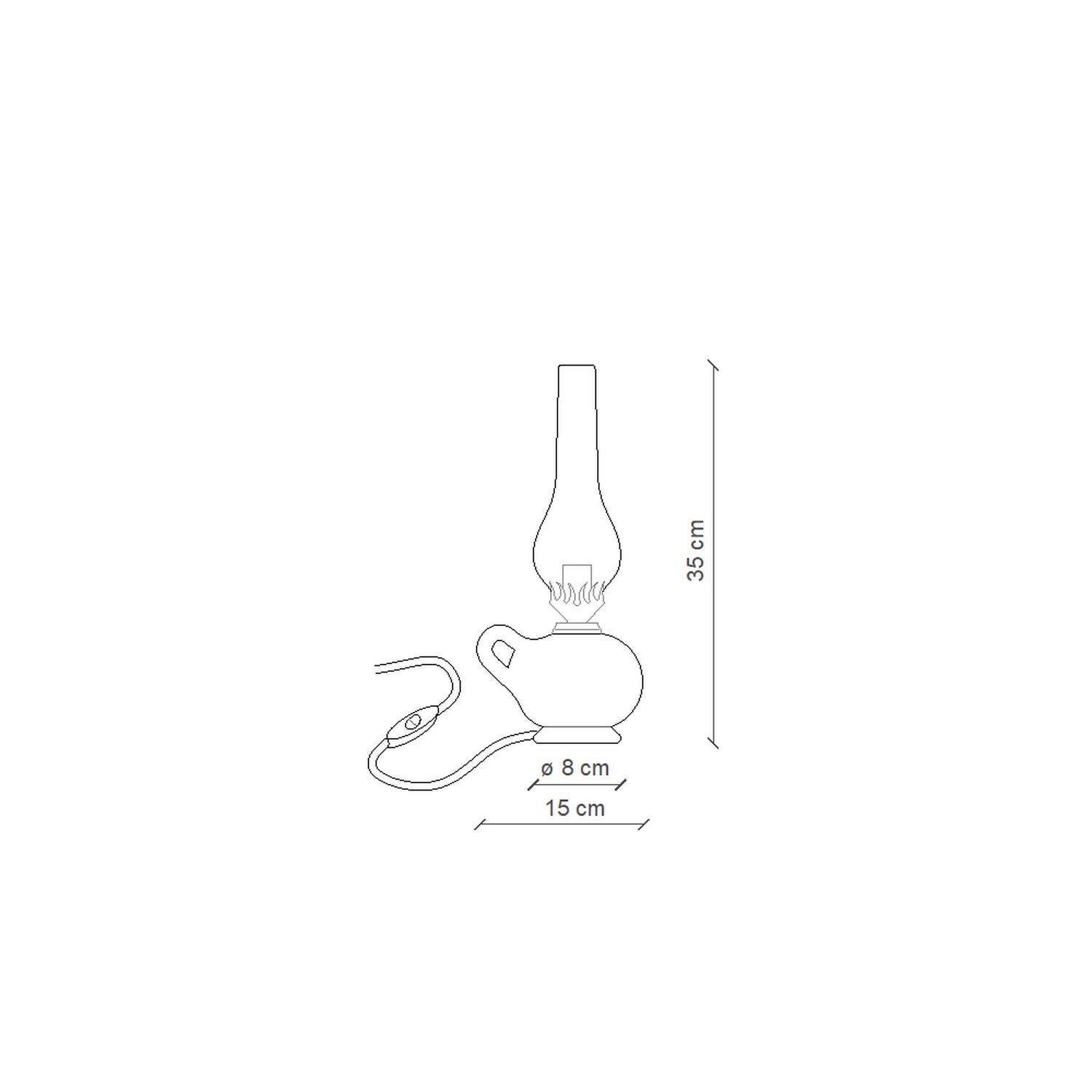 Tischleuchte Metall Glas E14 15 cm breit 35 cm hoch