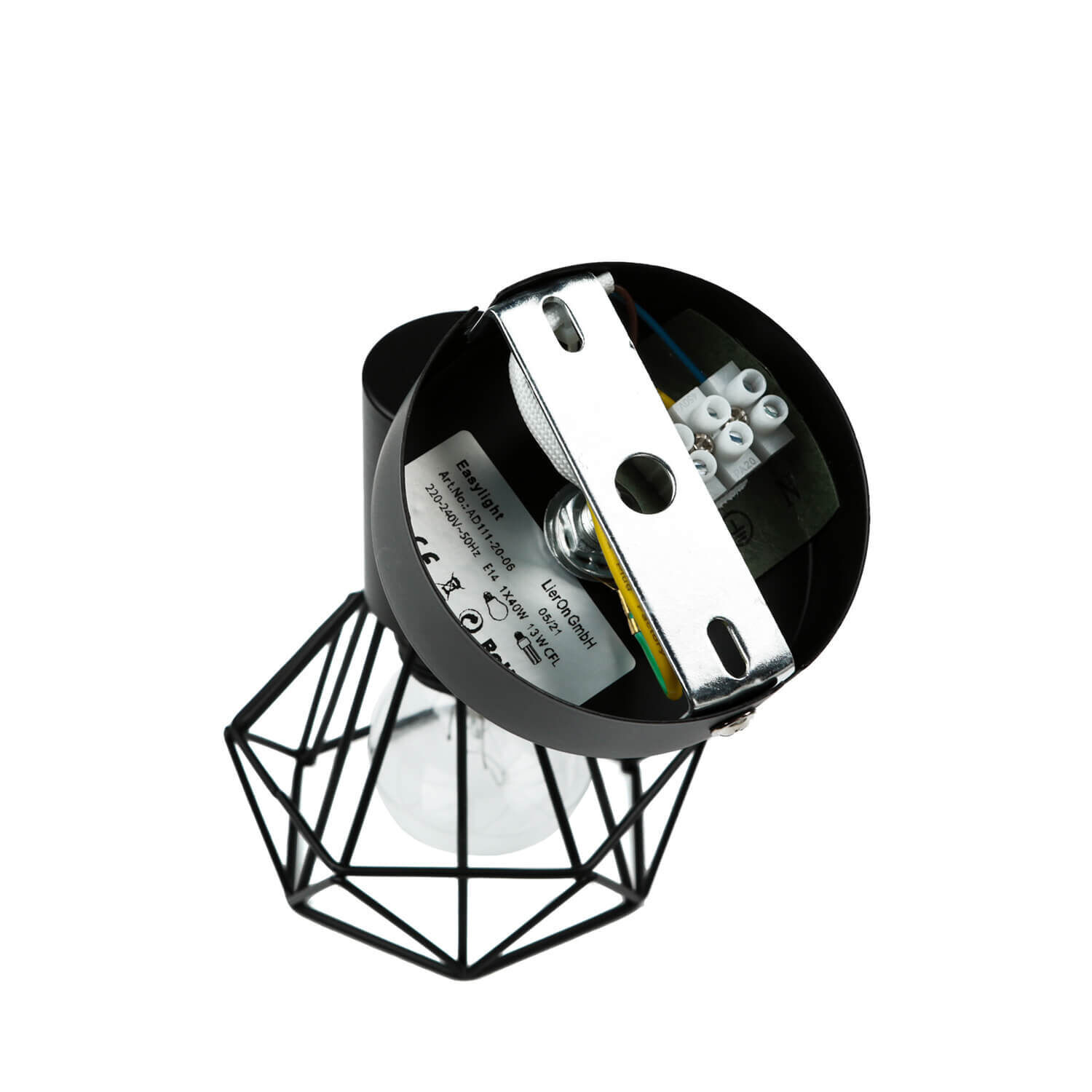 Spot mural métal rétro orientable noir E14 Band, Schläger