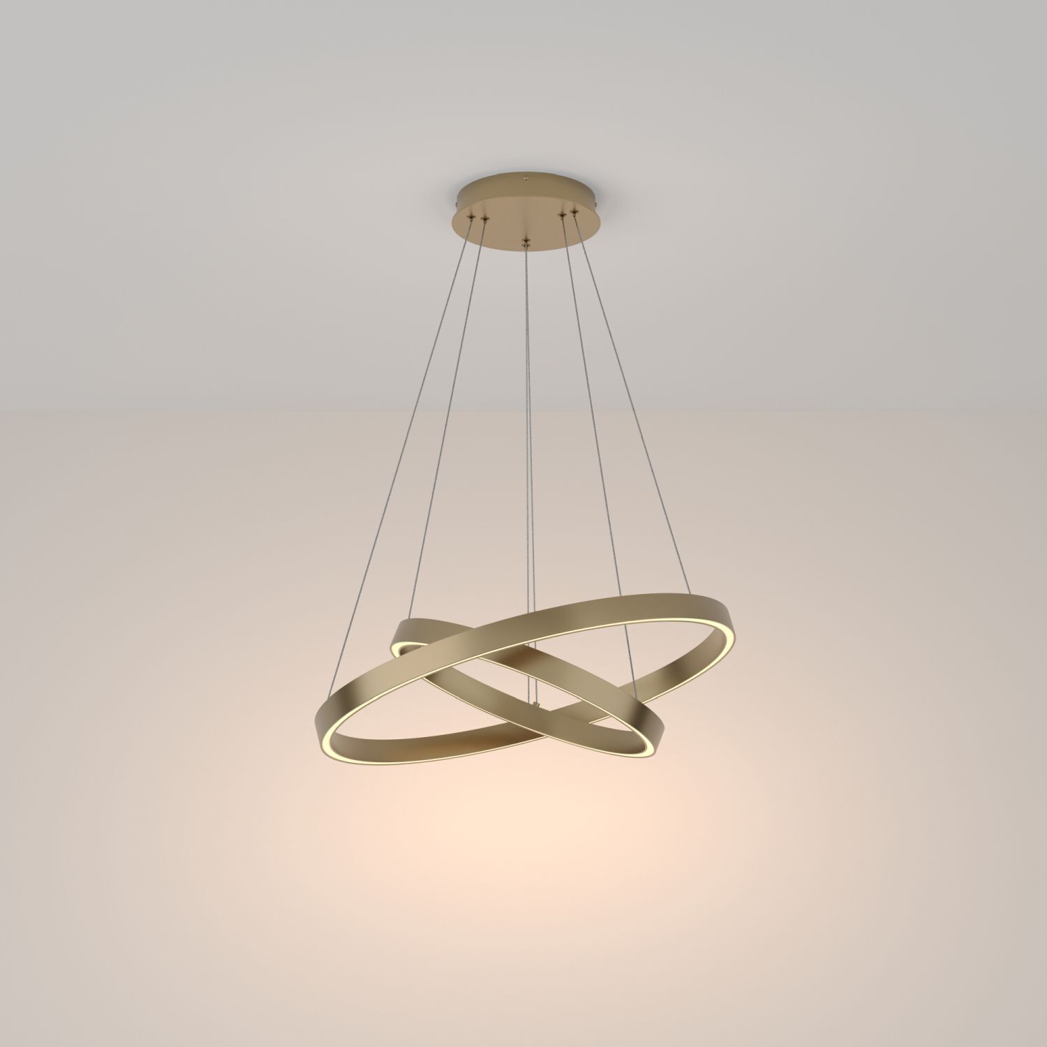 Lustre LED aluminium D : 60 cm H : max. 120 cm rond Leuchter, Lampe, Deckenleuchte