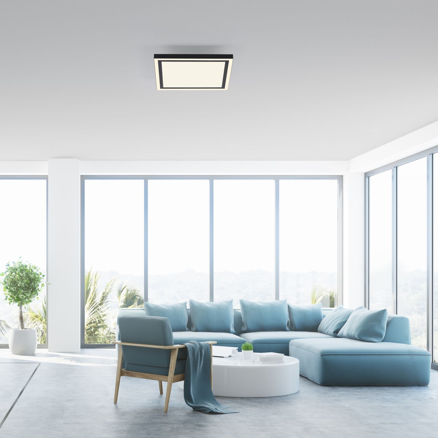 LED Deckenleuchte Fernbedienung 2700-5000 K dimmbar Wohnzimmer, Tabelle, Couch, Dekoration für Zuhause, Kaffeetisch