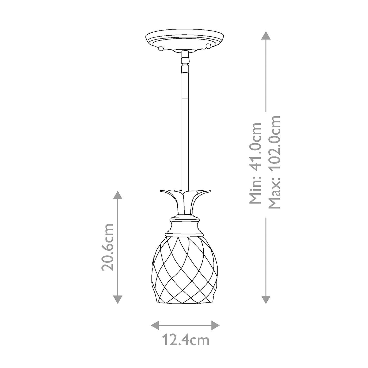 Pendelleuchte Echt-Messing Glas Ø 12,4 cm E27 verstellbar