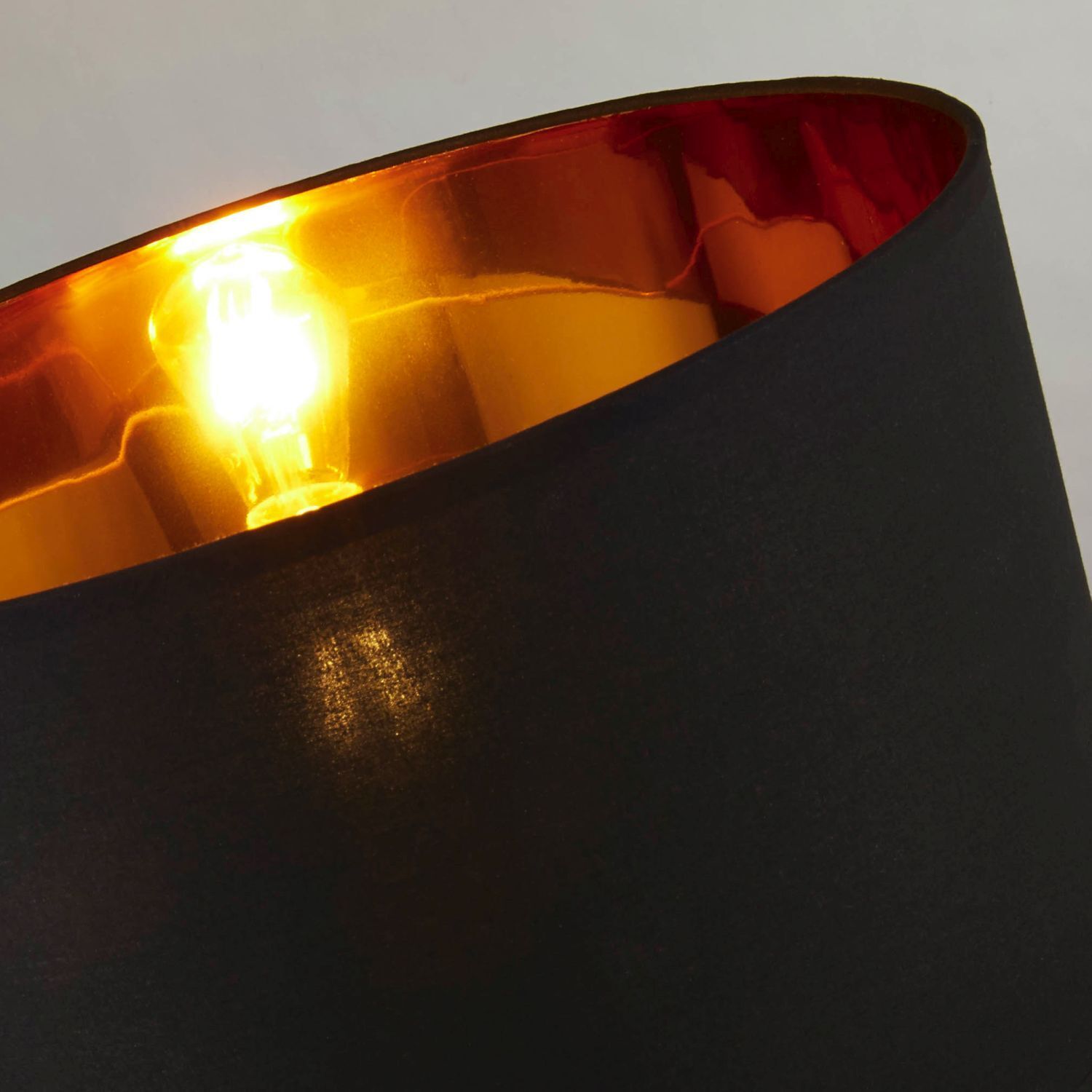 Lampe de table noir or 58 cm de haut E27 métal tissu