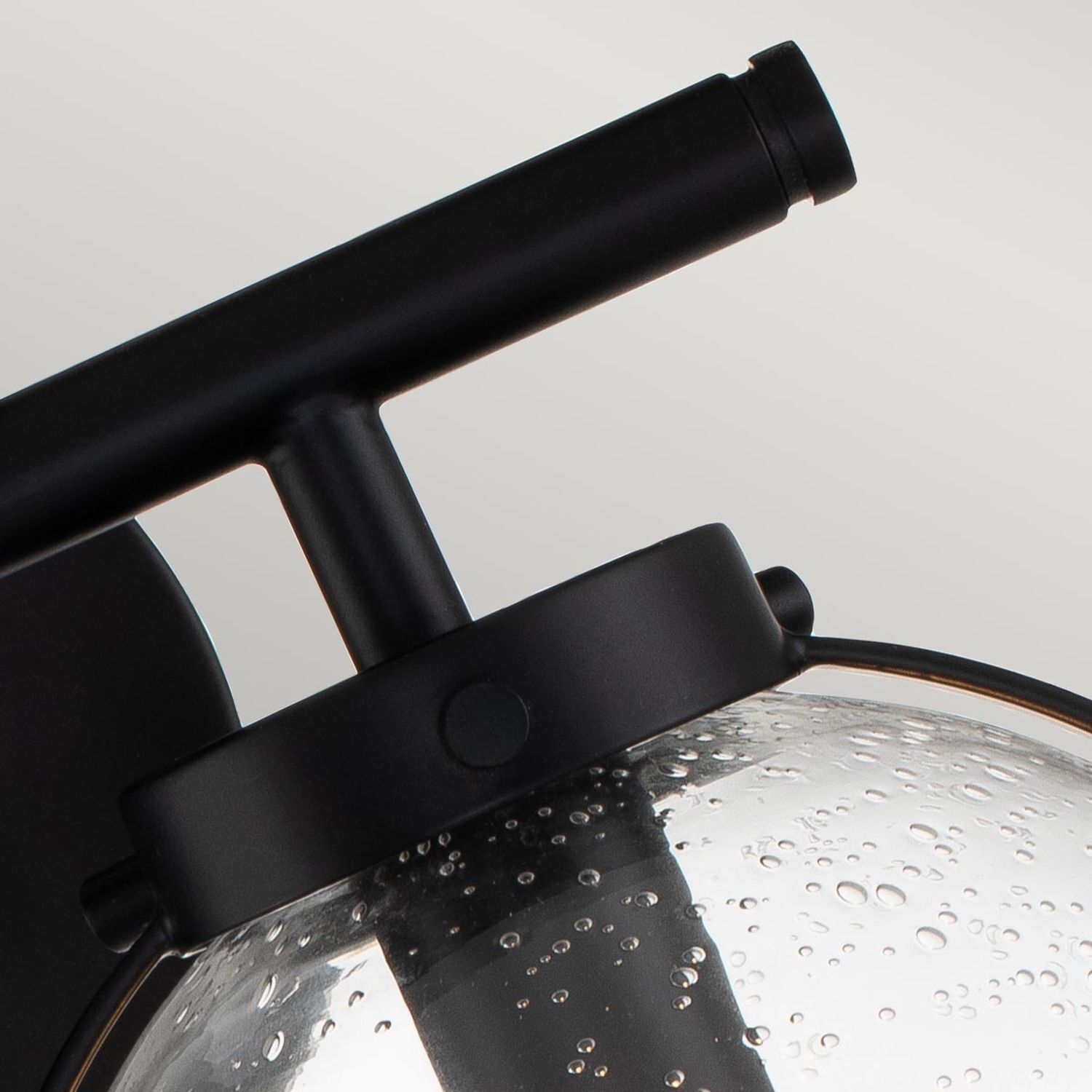 Lampe de salle de bain verre métal IP44 largeur 38,1 cm noir