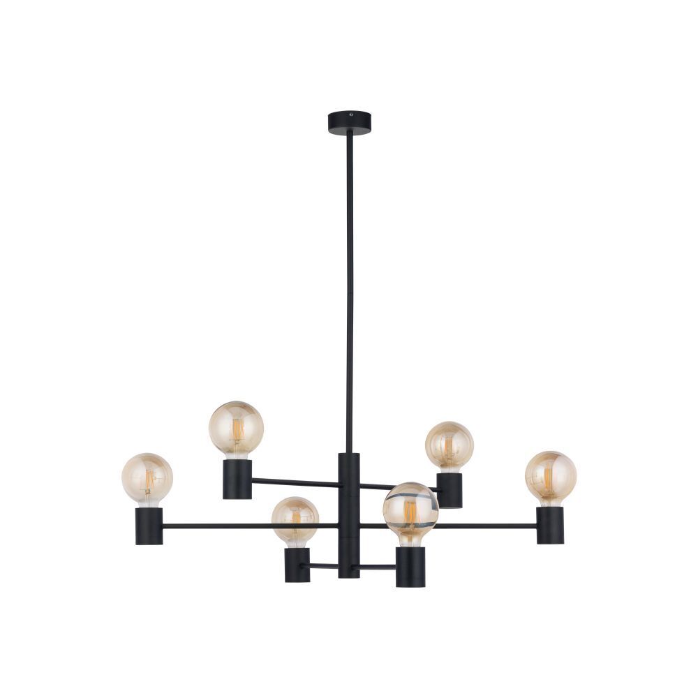 Lustre minimaliste noir métal H:86cm pour