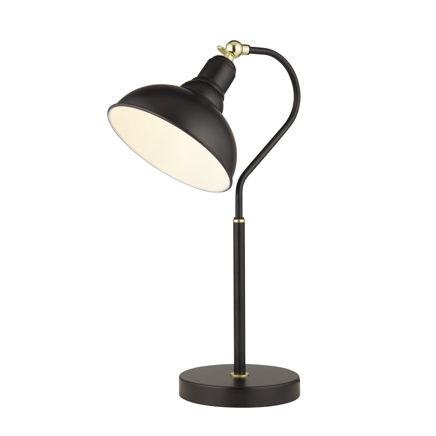 Schreibtischlampe E14 48 cm Schwarz verstellbar Metall