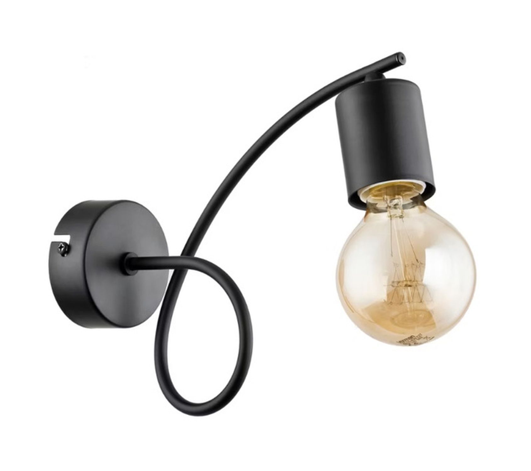 Wandlampe Metall klein Schwarz Retro Design E27 22 cm