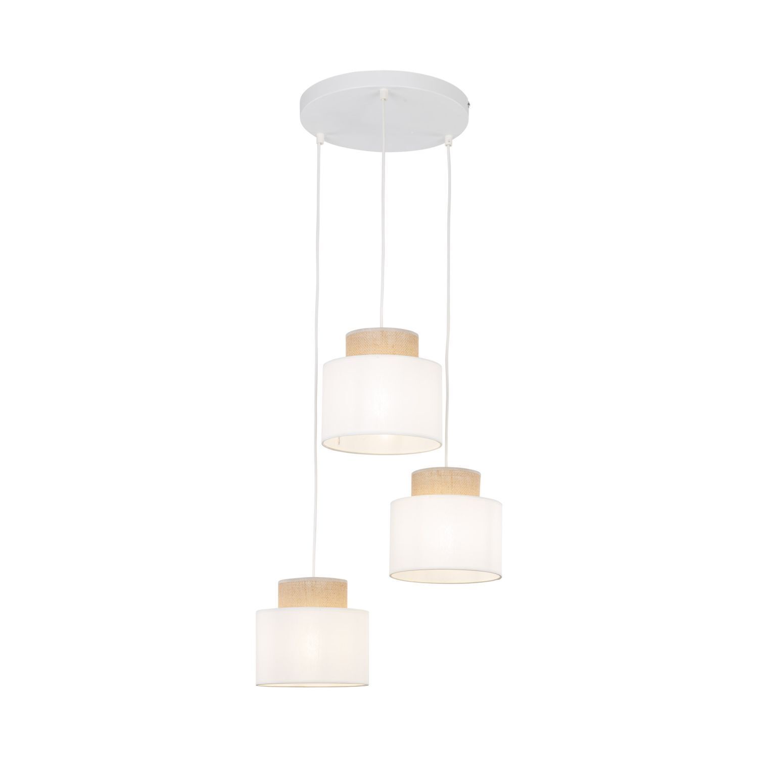 Suspension réglable tissu jute H : max. 1,1 m 3x E27