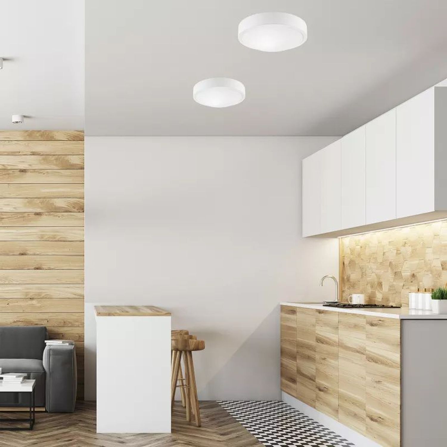 Drinnen, Innenarchitektur, Paneele aus Holz