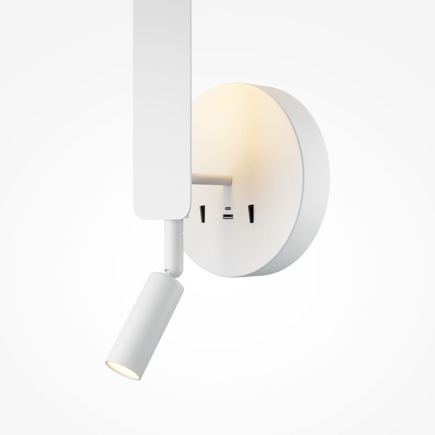 LED Wandlampe Weiß H:51,6 cm 700 lm 3000 K Schalter USB Wandlampe, Wandleuchte, Wandspot, Schreibtischlampe, LED-Lampe