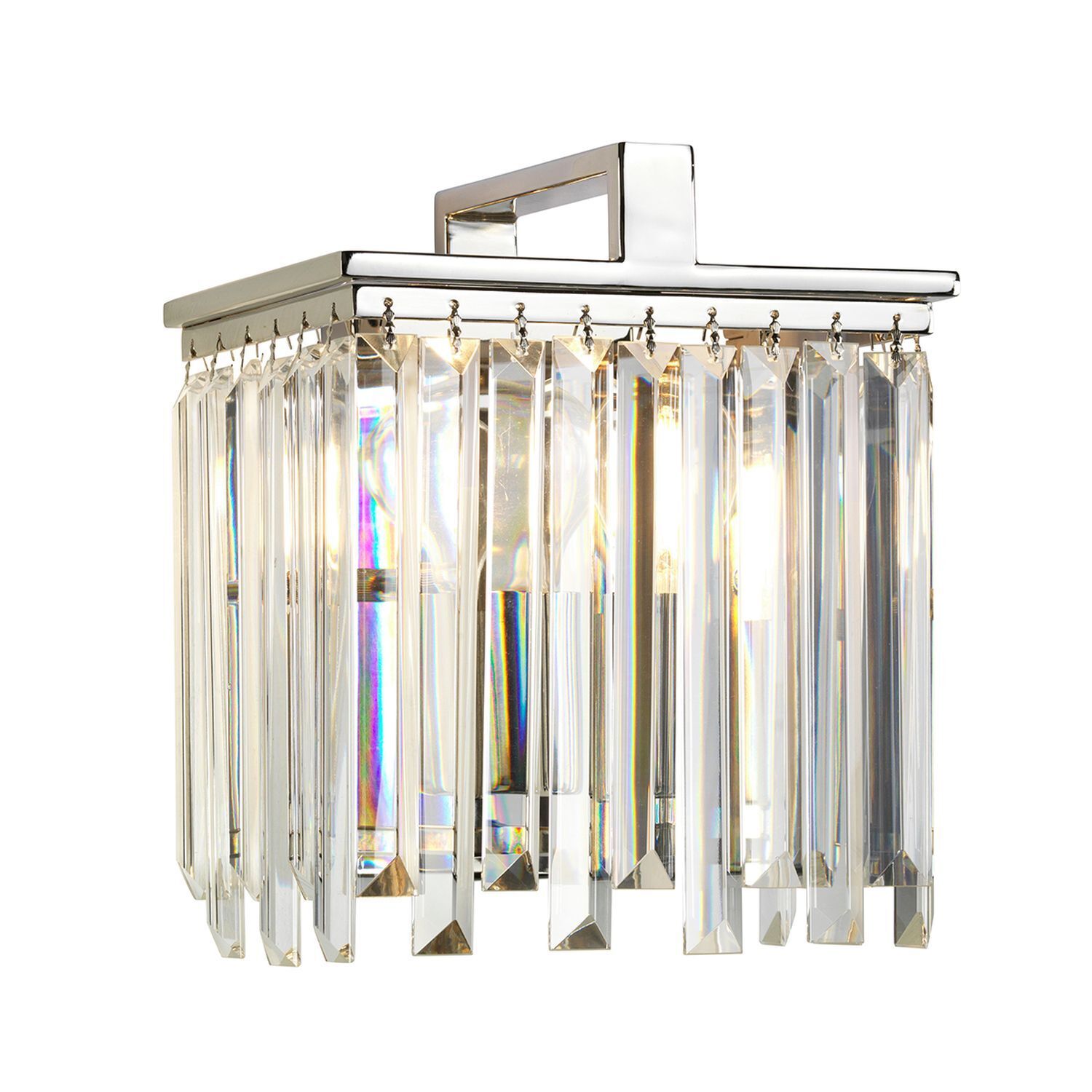 Wandleuchte Kristall Art Déco E27 in Nickel Klar E27 Leuchter, Lampe, Leuchte