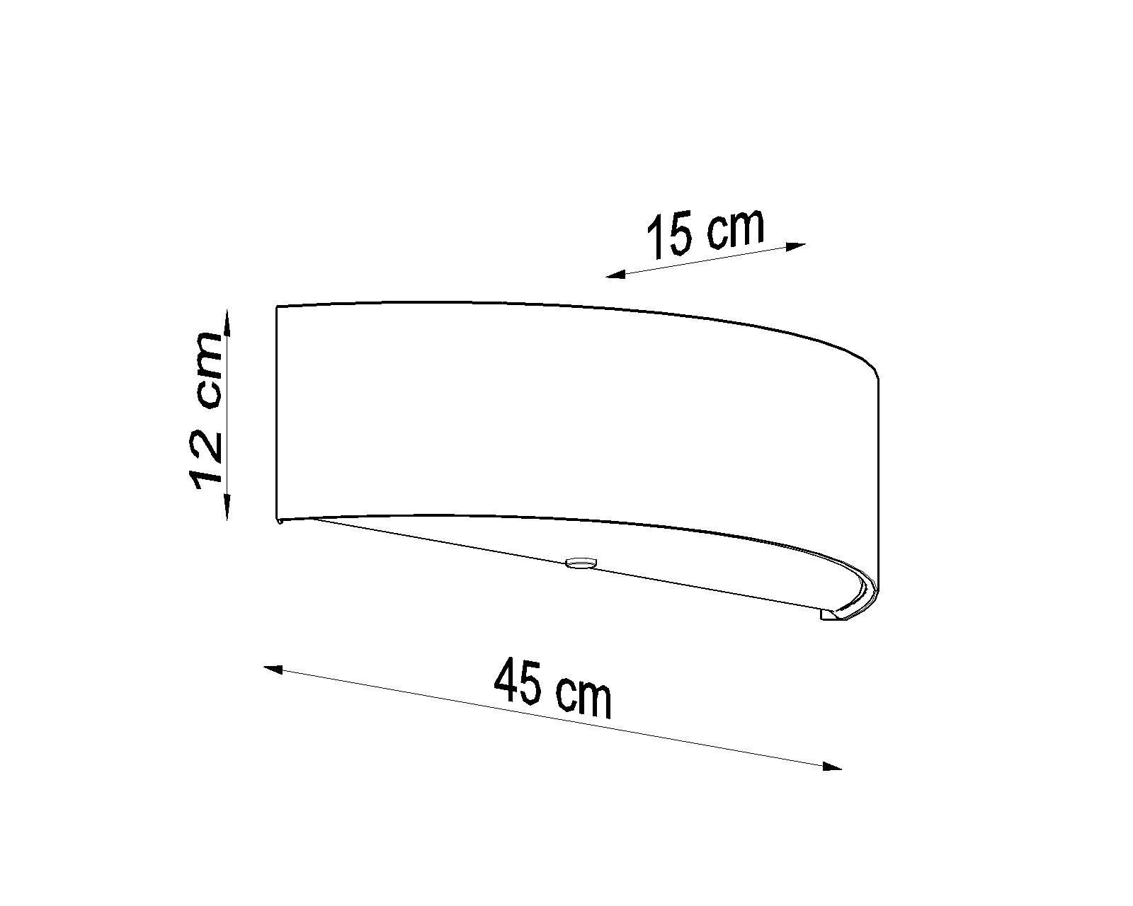 Applique Up Down noir tissu verre 45 cm indirect