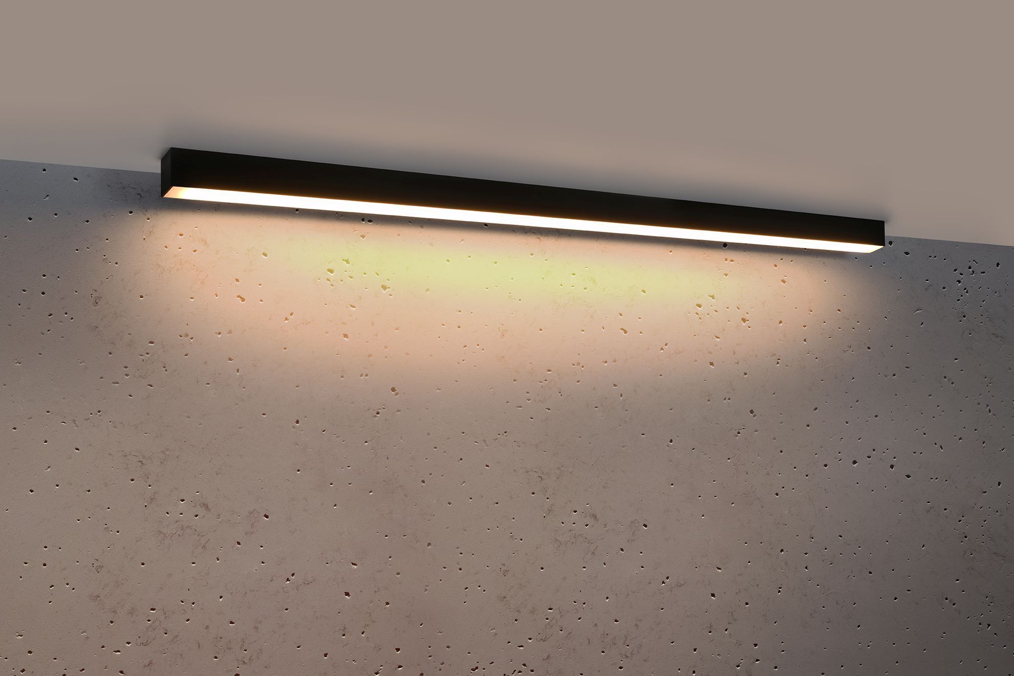 LED Deckenleuchte Schwarz L: 118 cm H: 6 cm 3000 K