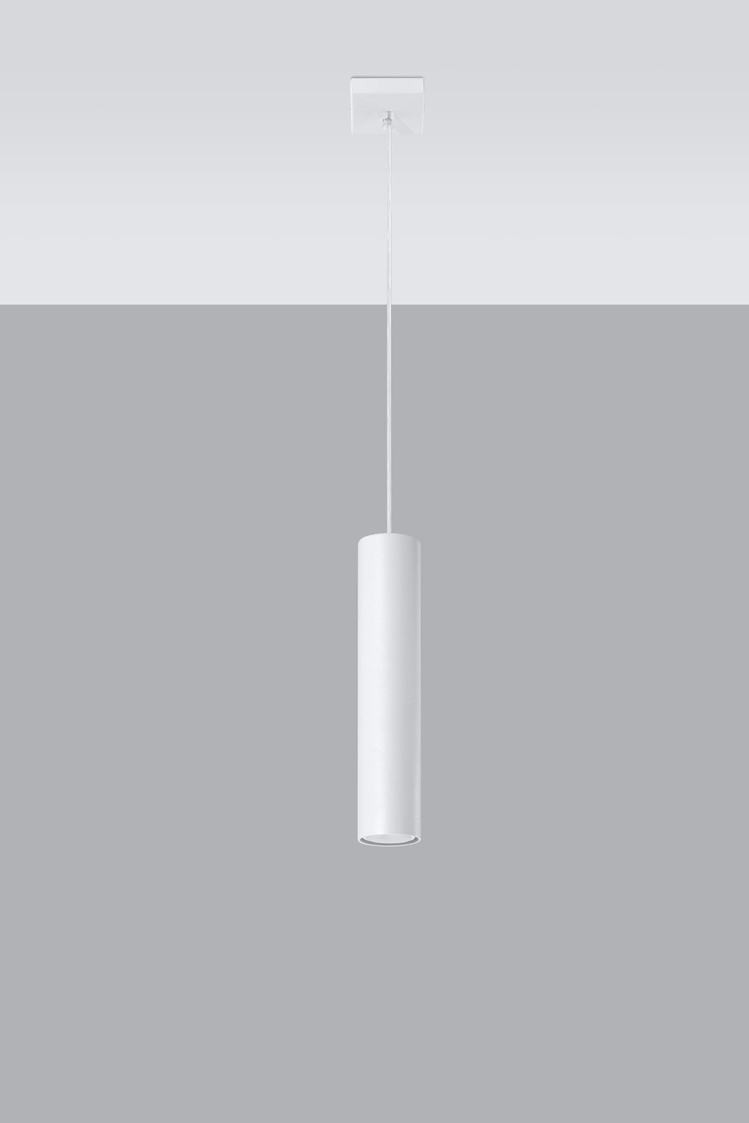 Lampe à suspendre Blanc Métal Ø 6 cm Cylindre GU10 étroit