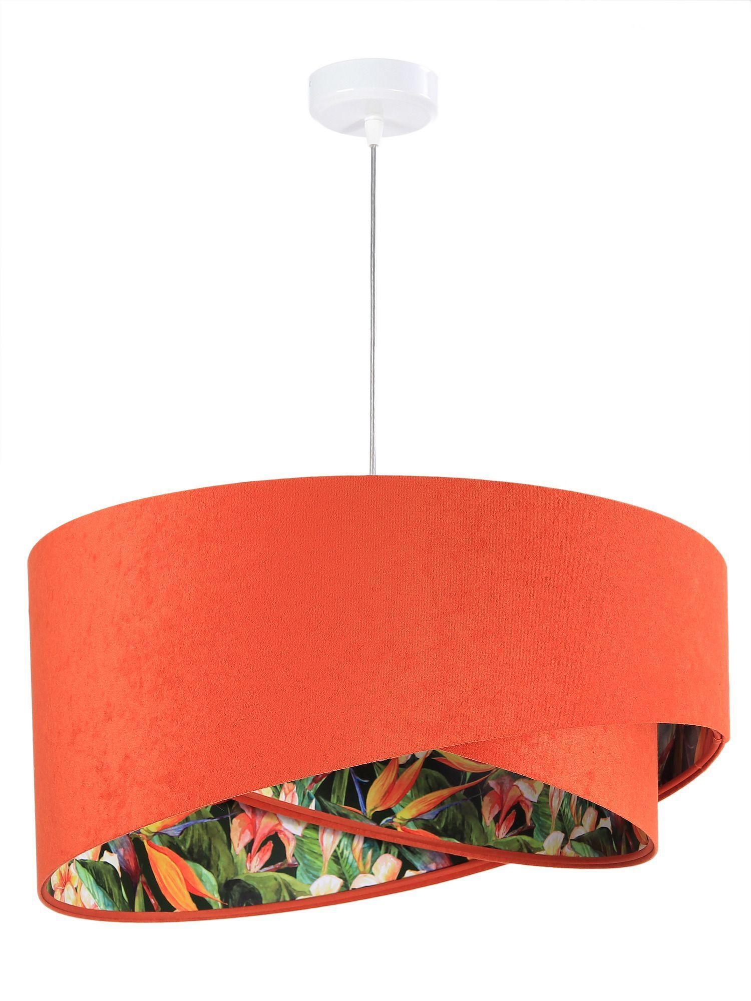 Salon Lampe à suspendre Orange Coloré Tissu rond Ø50cm