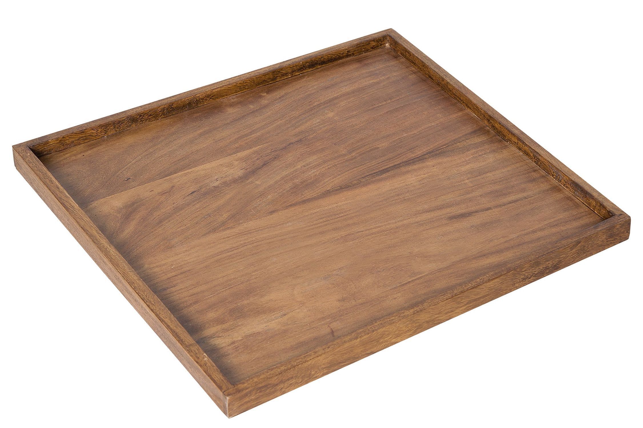 Tablett Holz Sheesham 50 cm breit erhöhter Rand Handarbeit