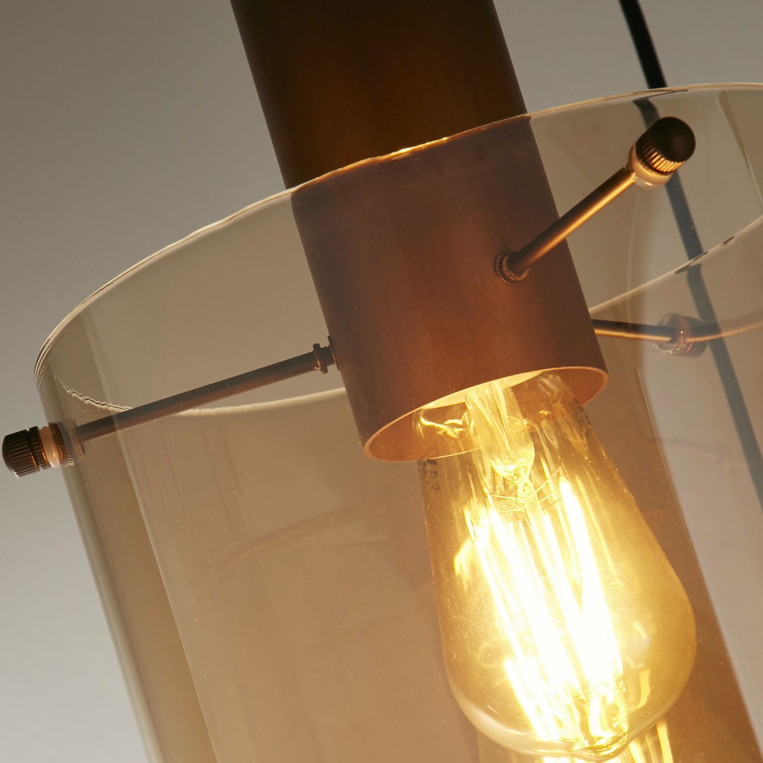 Lampe à suspendre 3 flammes brun ambre E27 D : 47 cm