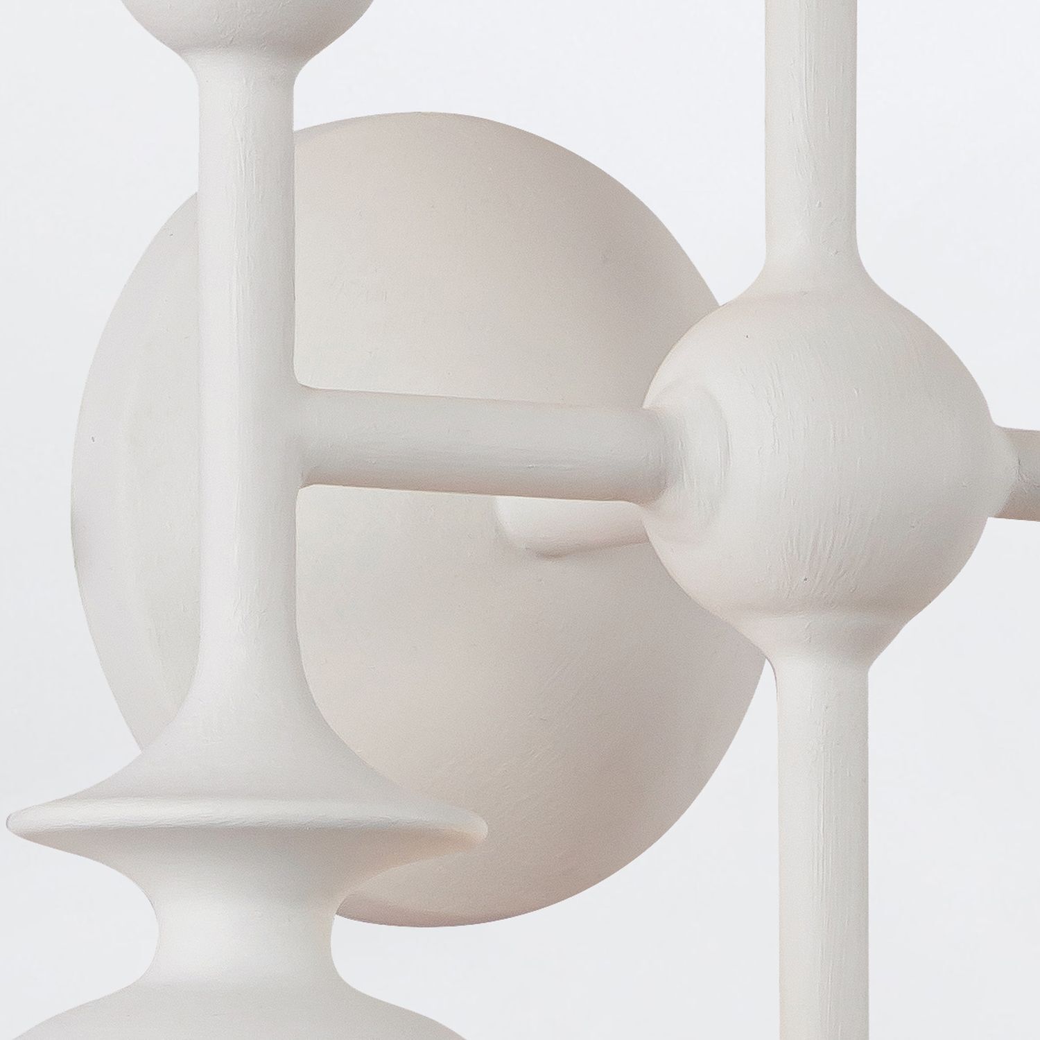 abstrakte Skulptur, weiße Skulptur, geometrische Form, moderne Kunst, runde Scheibe