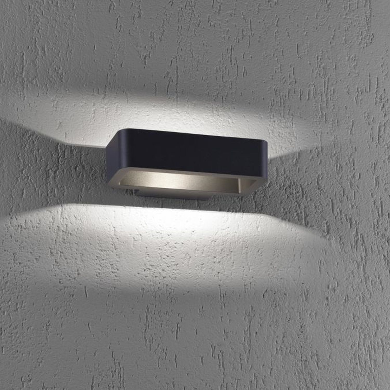 LED Wandleuchte außen Aluminium Anthrazit IP54 B:22 cm Deckenleuchte