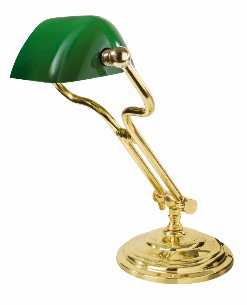 Lampe de banquier or 24 carats en laiton véritable